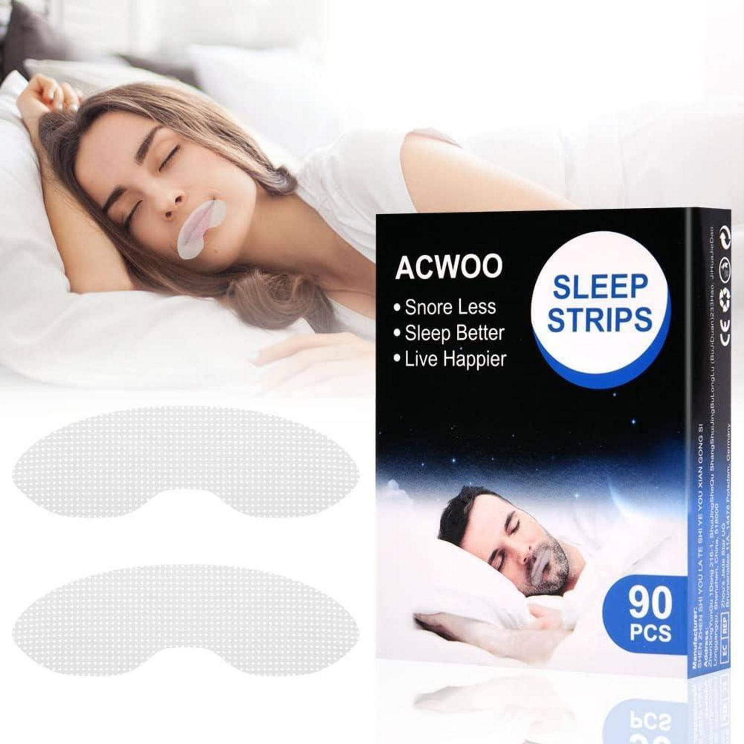 Mouth Tape 90Pcs Schnarchpflaster Schlafen Nasenatmung fördern