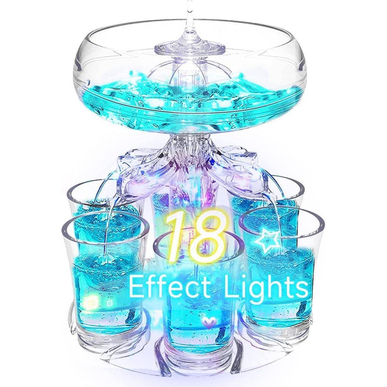 Schnapsglas Spender 6x4cl Plastik Shot Verteiler LED Party V2 Led