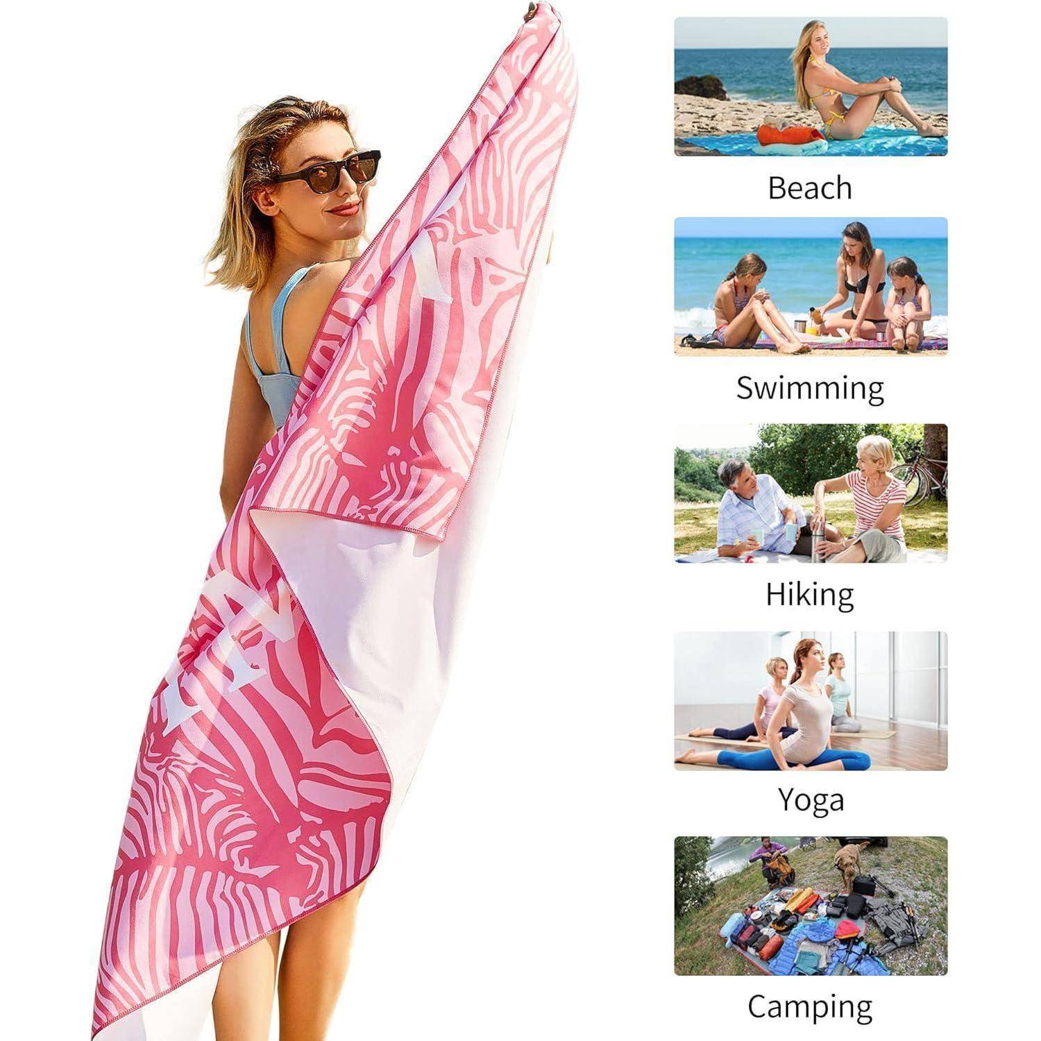 Strandtuch Mikrofaser 180x90 Sandabweisend Swimmer-rosa