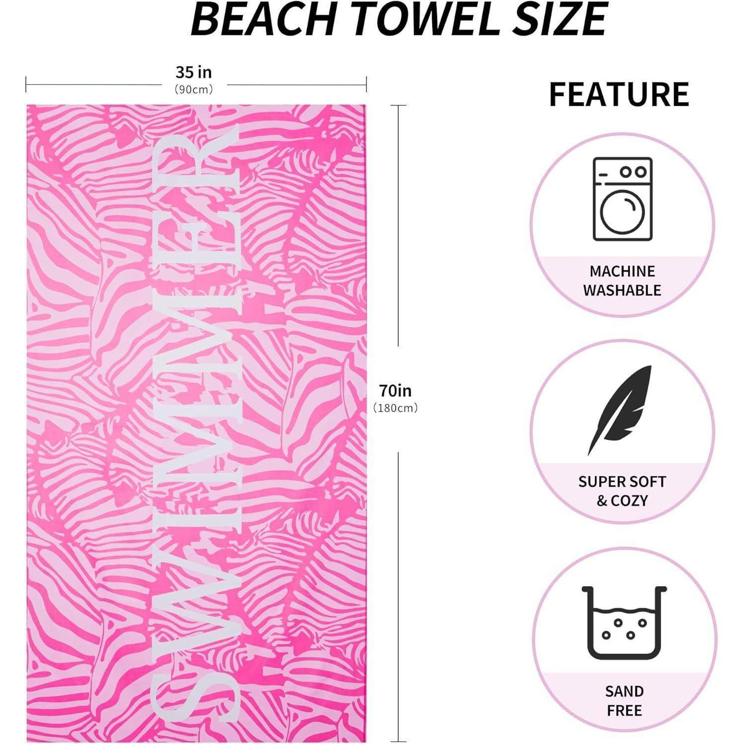 Strandtuch Mikrofaser 180x90 Sandabweisend Swimmer-rosa