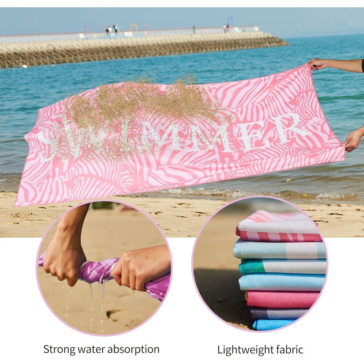 Strandtuch Mikrofaser 180x90 Sandabweisend Swimmer-rosa