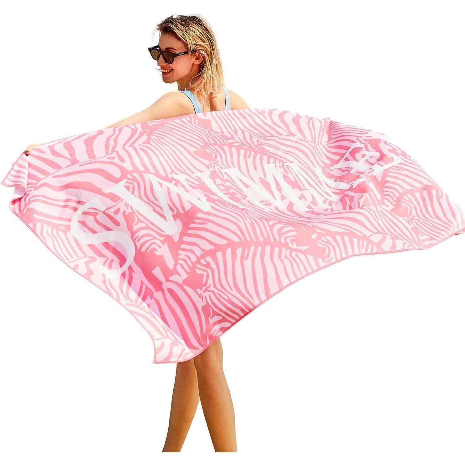Strandtuch Mikrofaser 180x90 Sandabweisend Swimmer-rosa