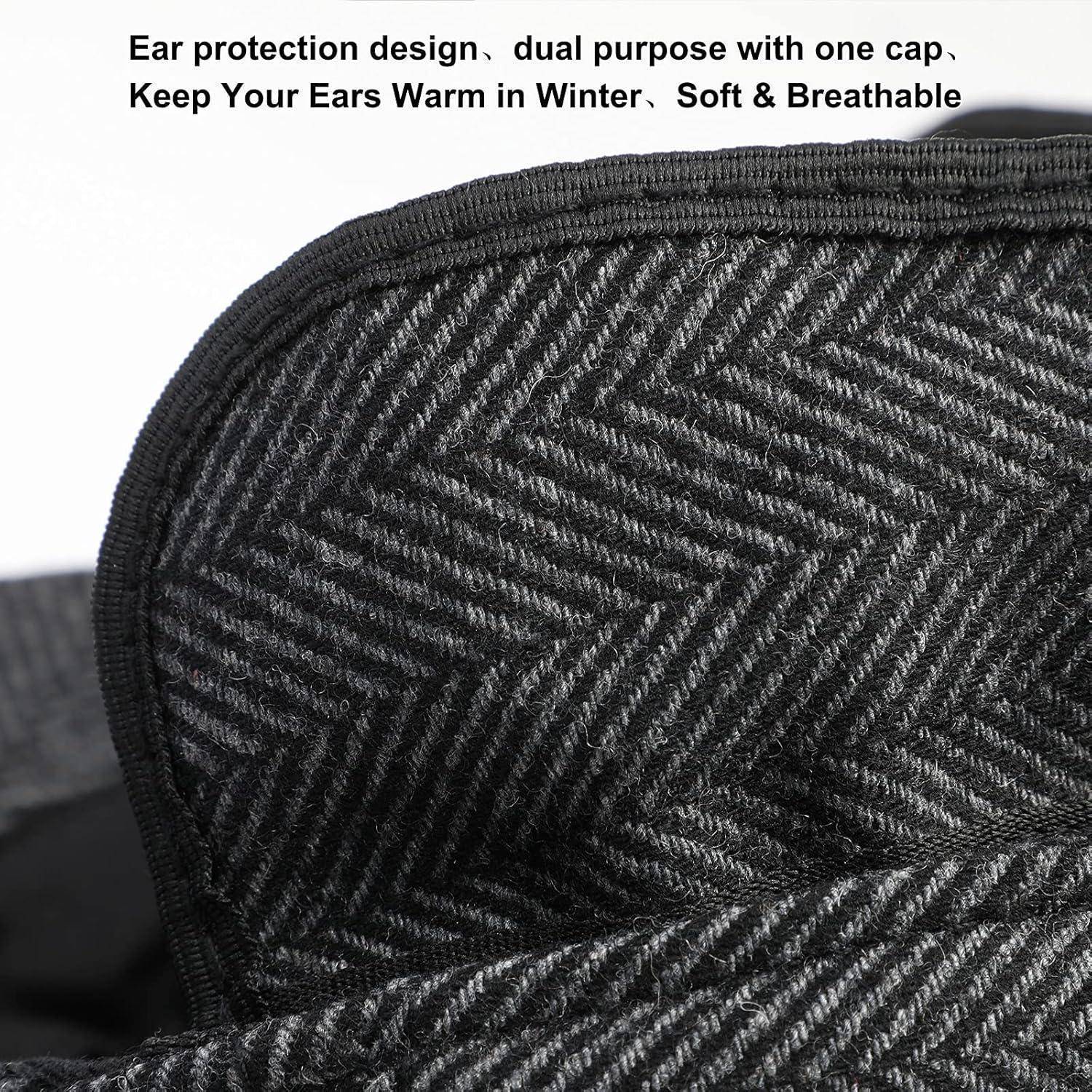 Flatcap Herren Gatsby Newsboy Einheitsgröße Graues Fischgrätmuster