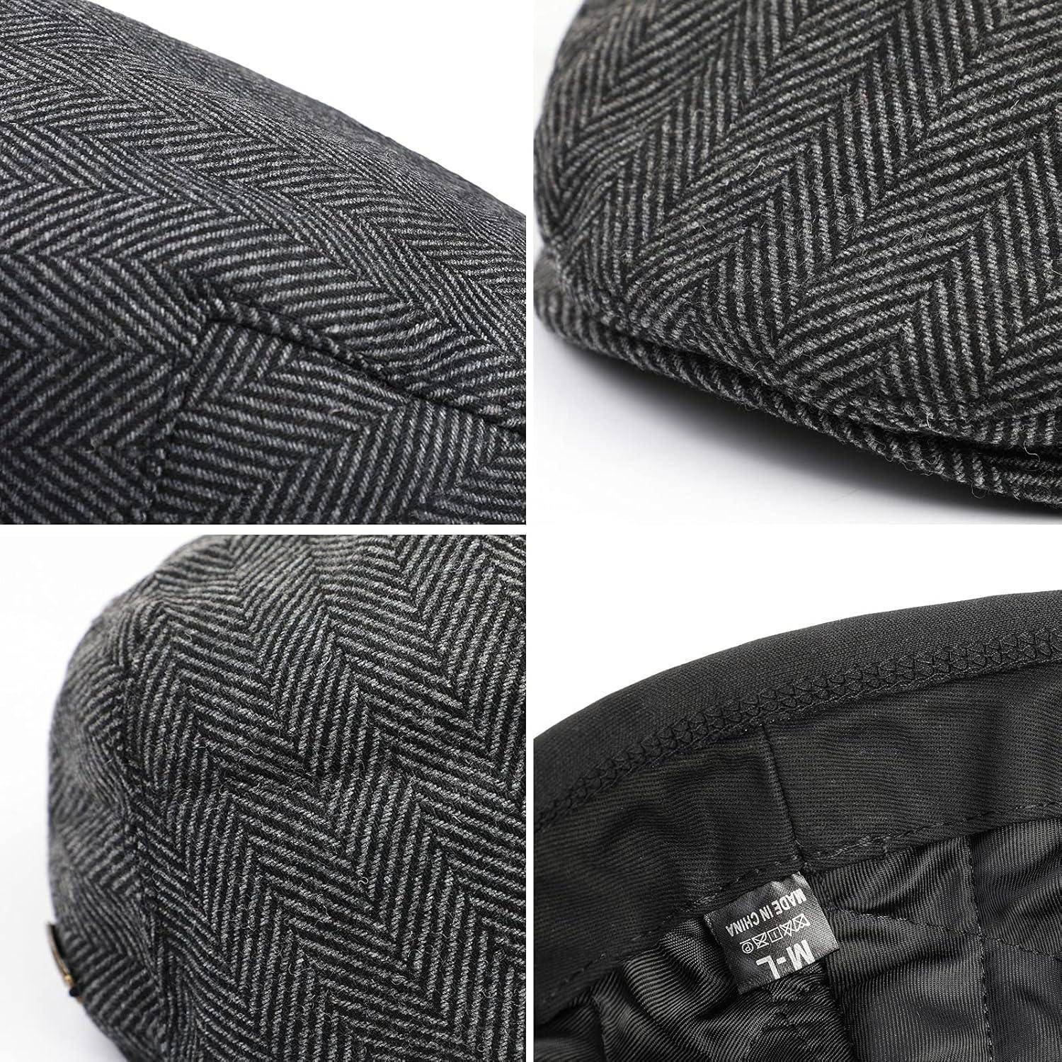 Flatcap Herren Gatsby Newsboy Einheitsgröße Graues Fischgrätmuster