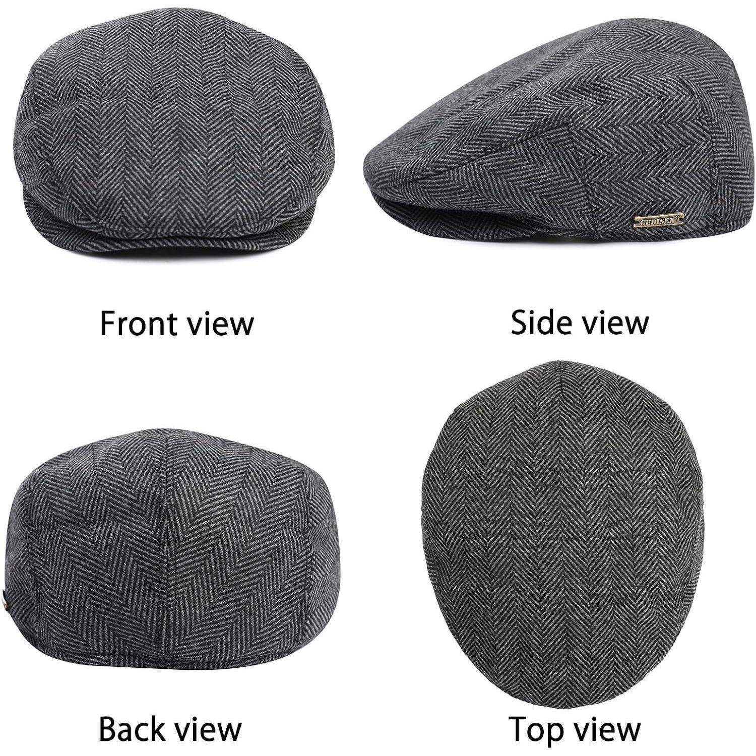 Flatcap Herren Gatsby Newsboy Einheitsgröße Graues Fischgrätmuster