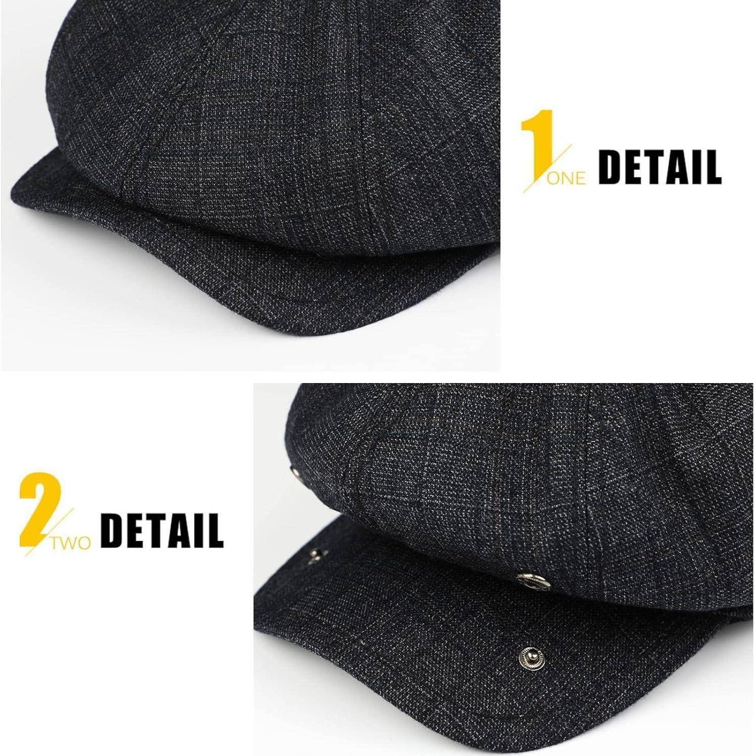 Schiebermütze Herren Flatcap Newsboy Einheitsgröße Marineblau