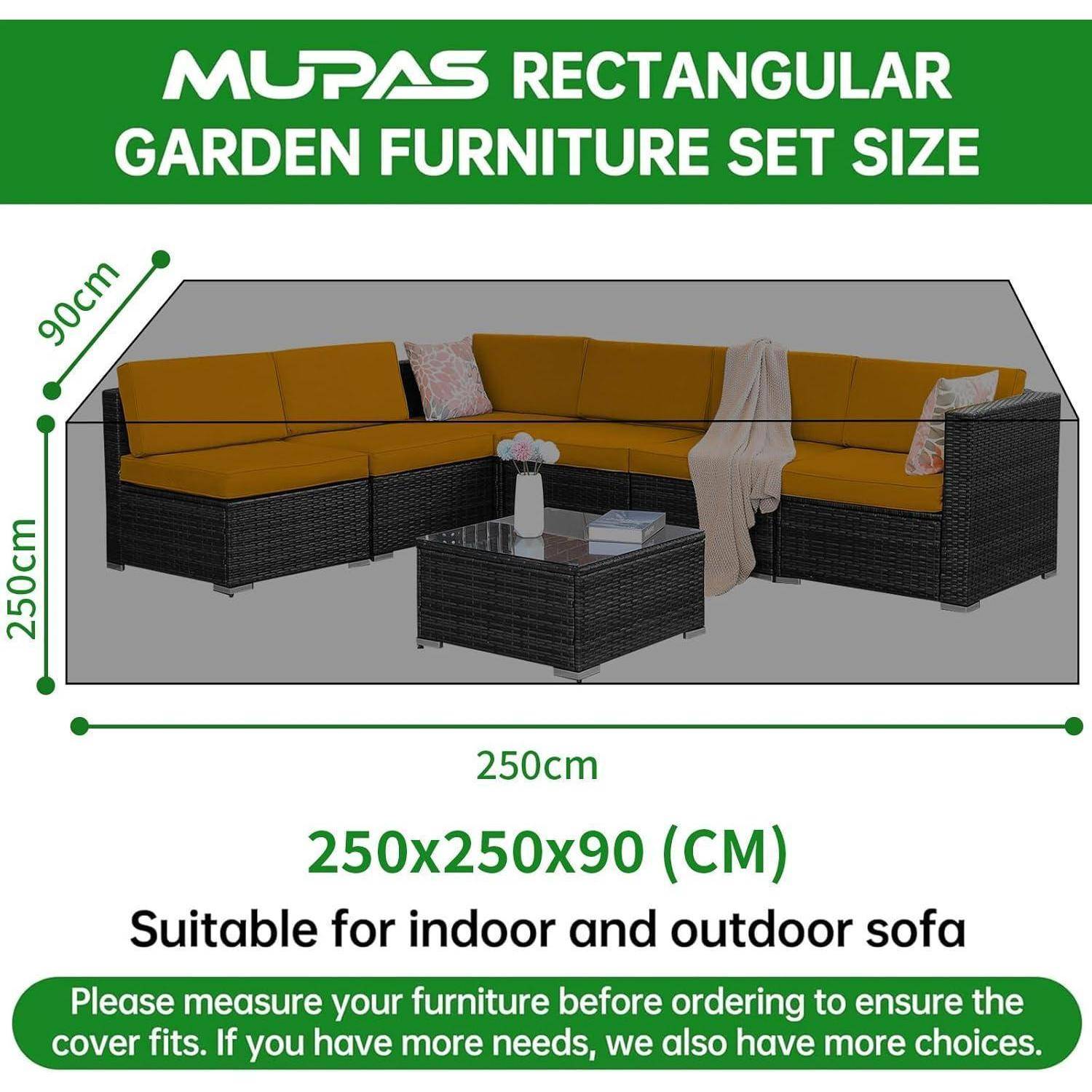 Abdeckung Gartenmöbel winddicht wasserdicht 420D Oxford 250 x250 x90cm