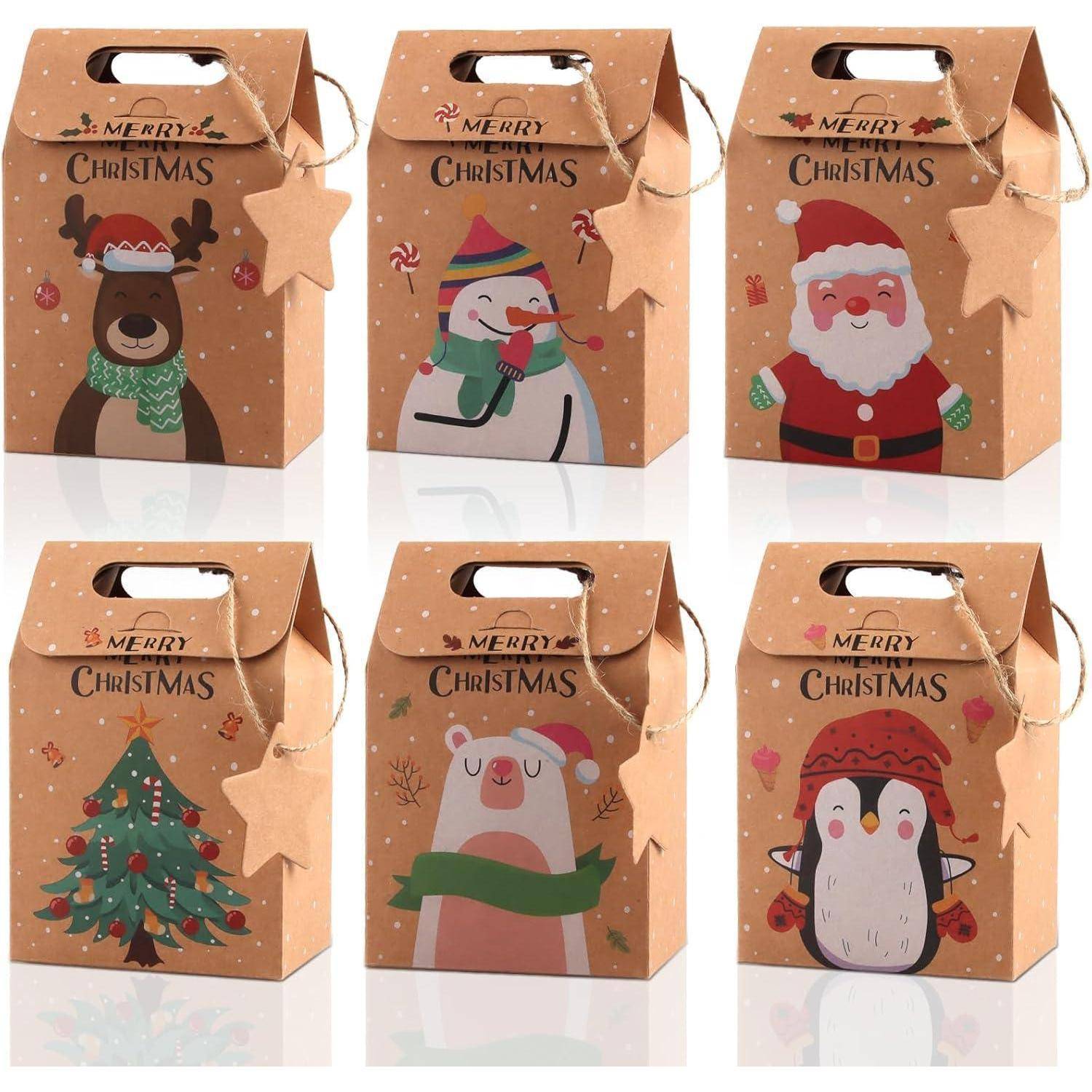Adventskalender zum Befüllen 24 Kraft Geschenkboxen mit 24 Anhängern