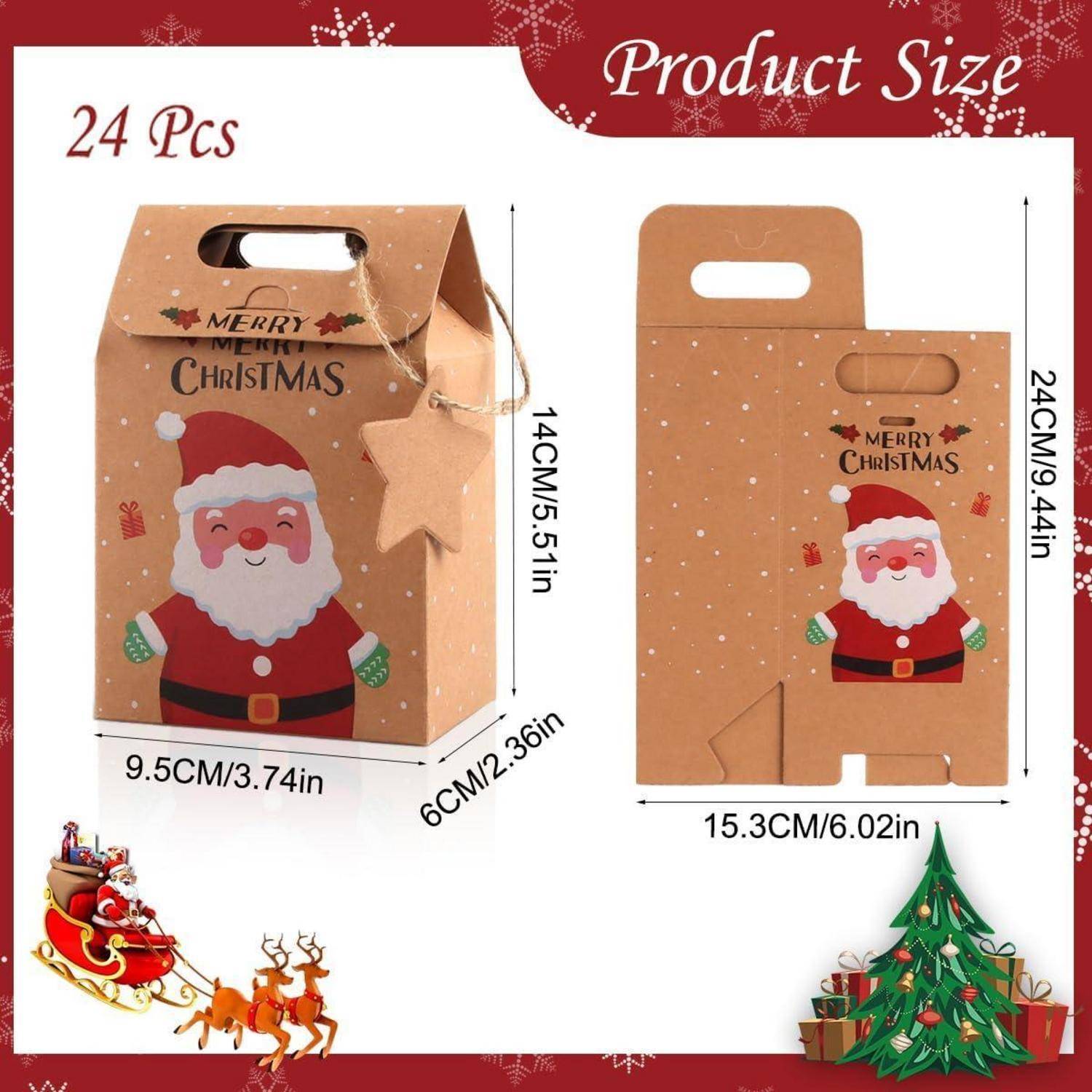 Adventskalender zum Befüllen 24 Kraft Geschenkboxen mit 24 Anhängern