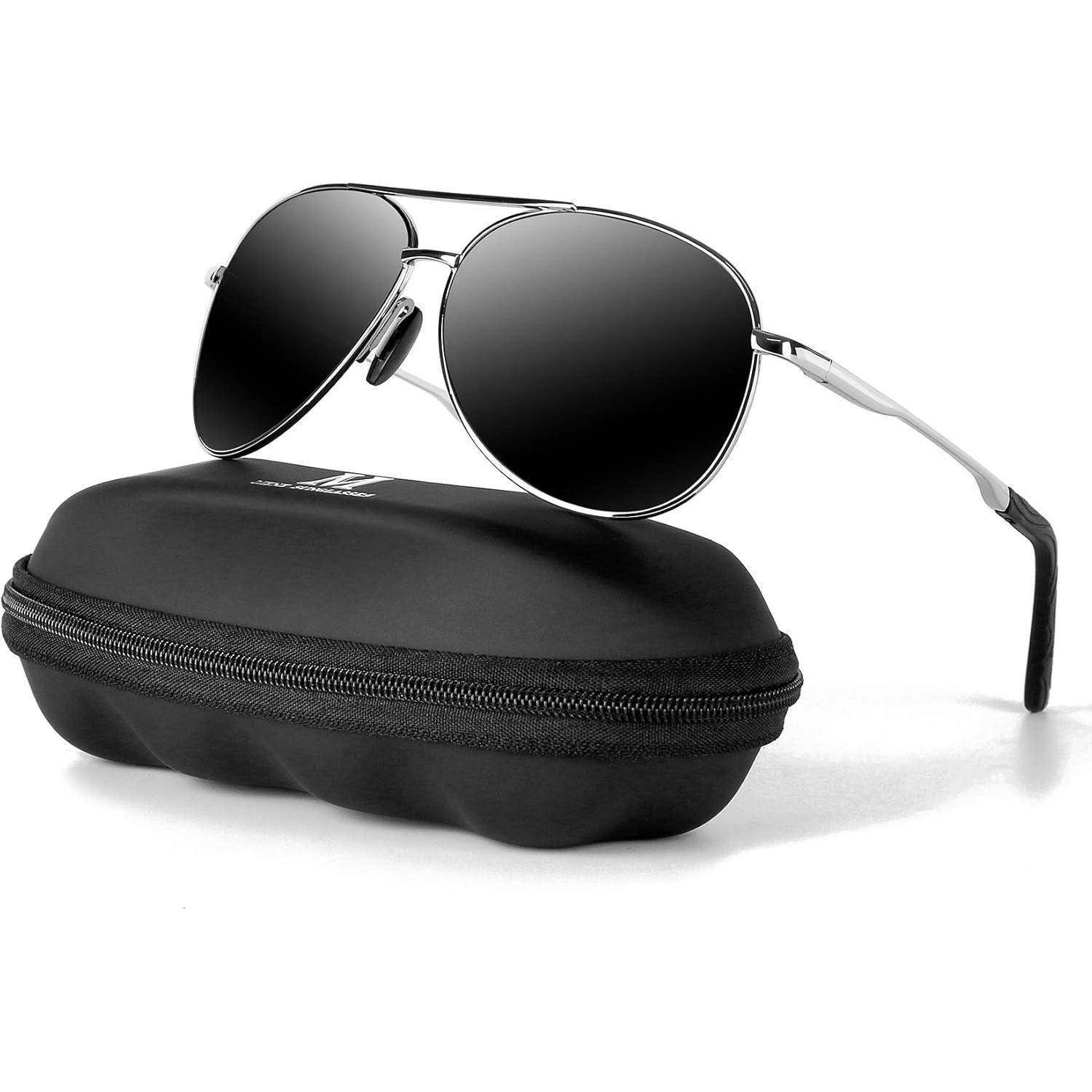 Sonnenbrille Fahrerbrille Polarisiert UV400 Herren Schwarze Silber