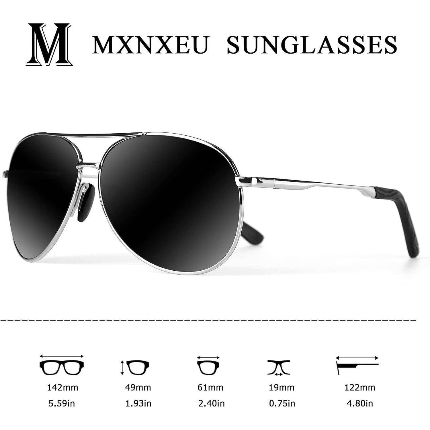 Sonnenbrille Fahrerbrille Polarisiert UV400 Herren Schwarze Silber