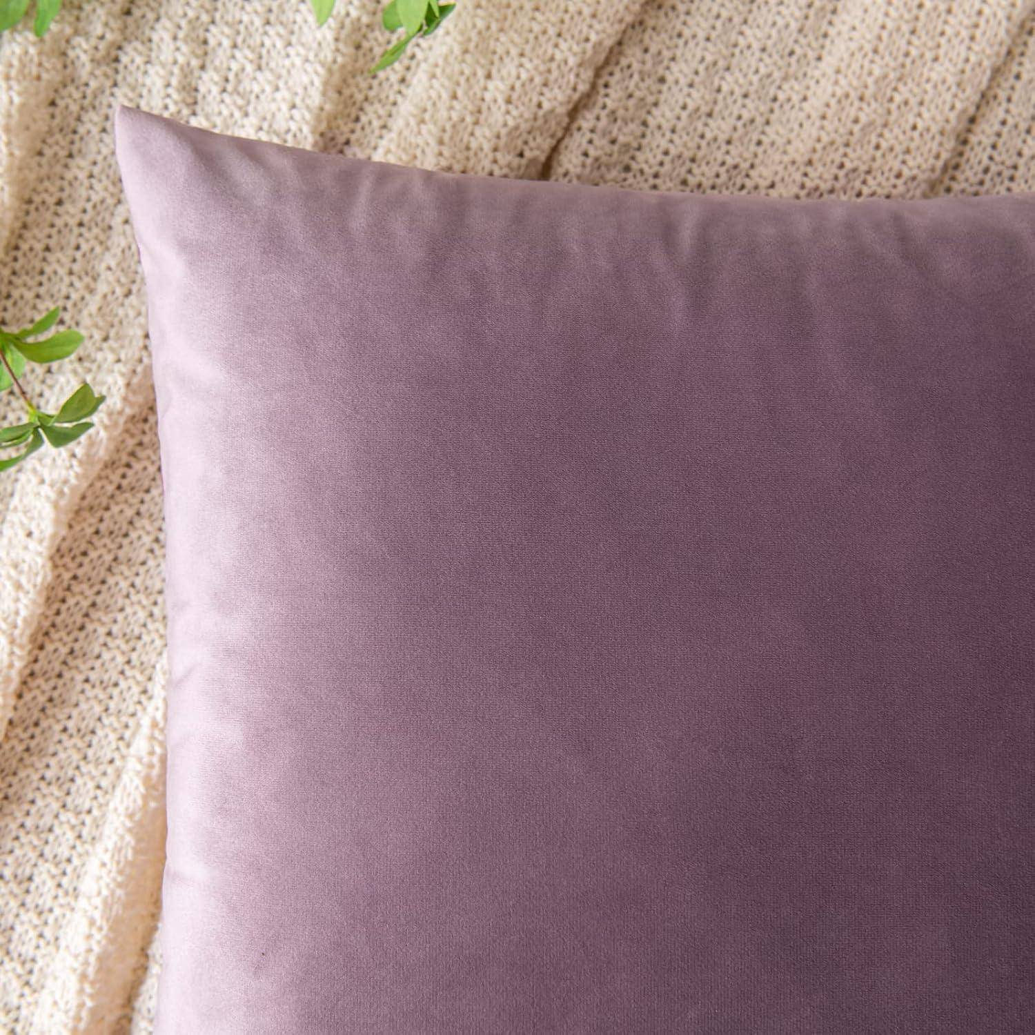 Kissenbezug Samt Dekokissen Sofakissen 50 x 50 cm 2 Stück A pink Lila