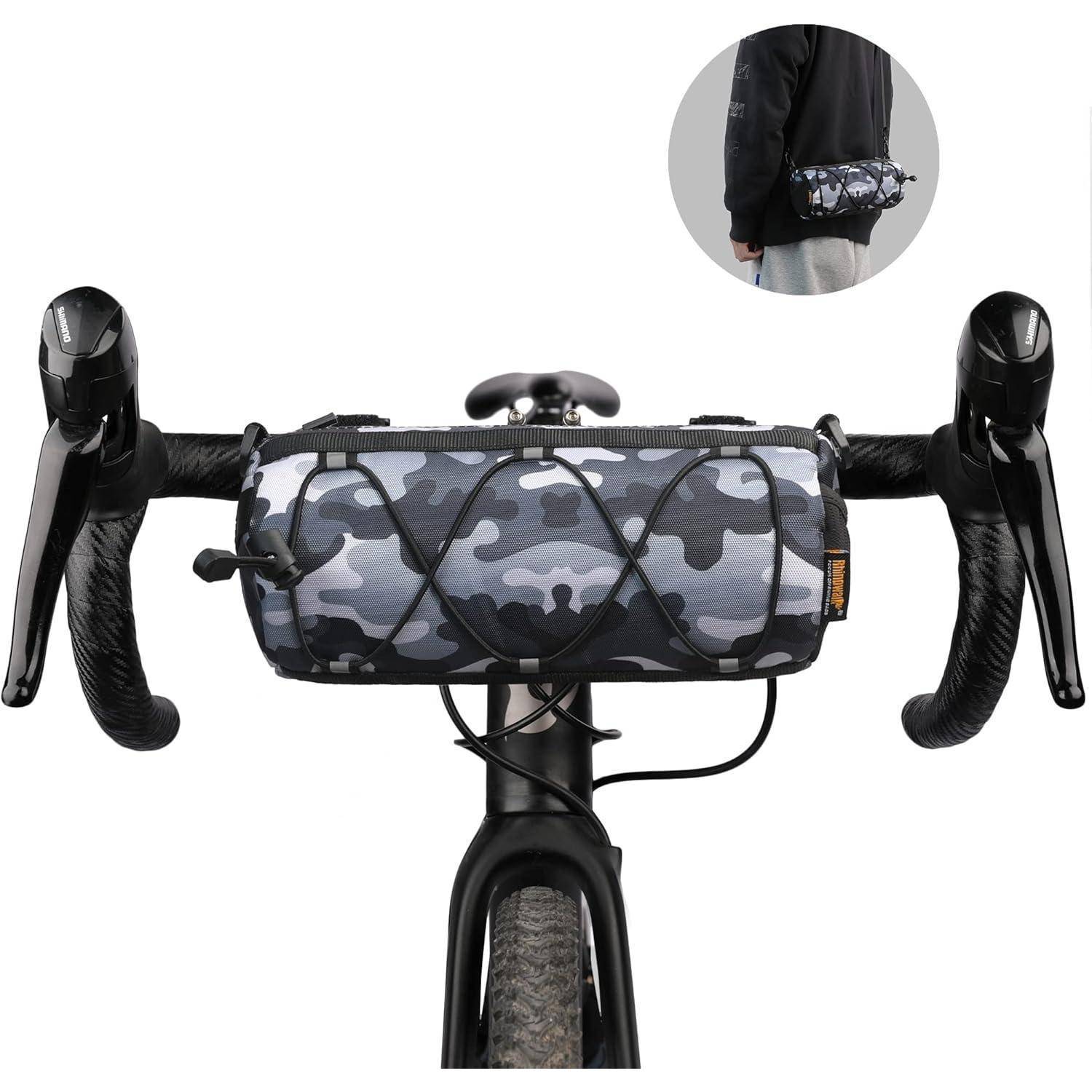Lenkertasche Vordertasche Schultergurt Rennrad Camouflage Grau