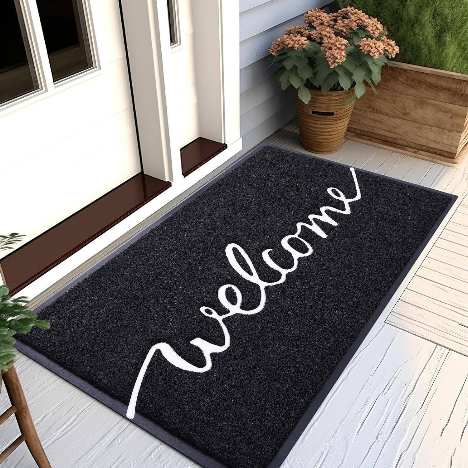 Fußmatte 80 x 120 cm (Rechteckig) Schwarz-weiß Welcome