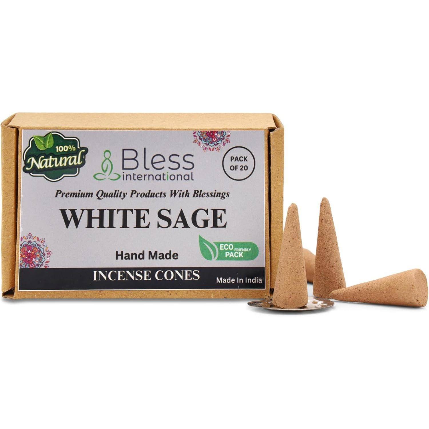 Räucherkegel Salbei Handgetaucht White Sage Pack Of 20 Cones
