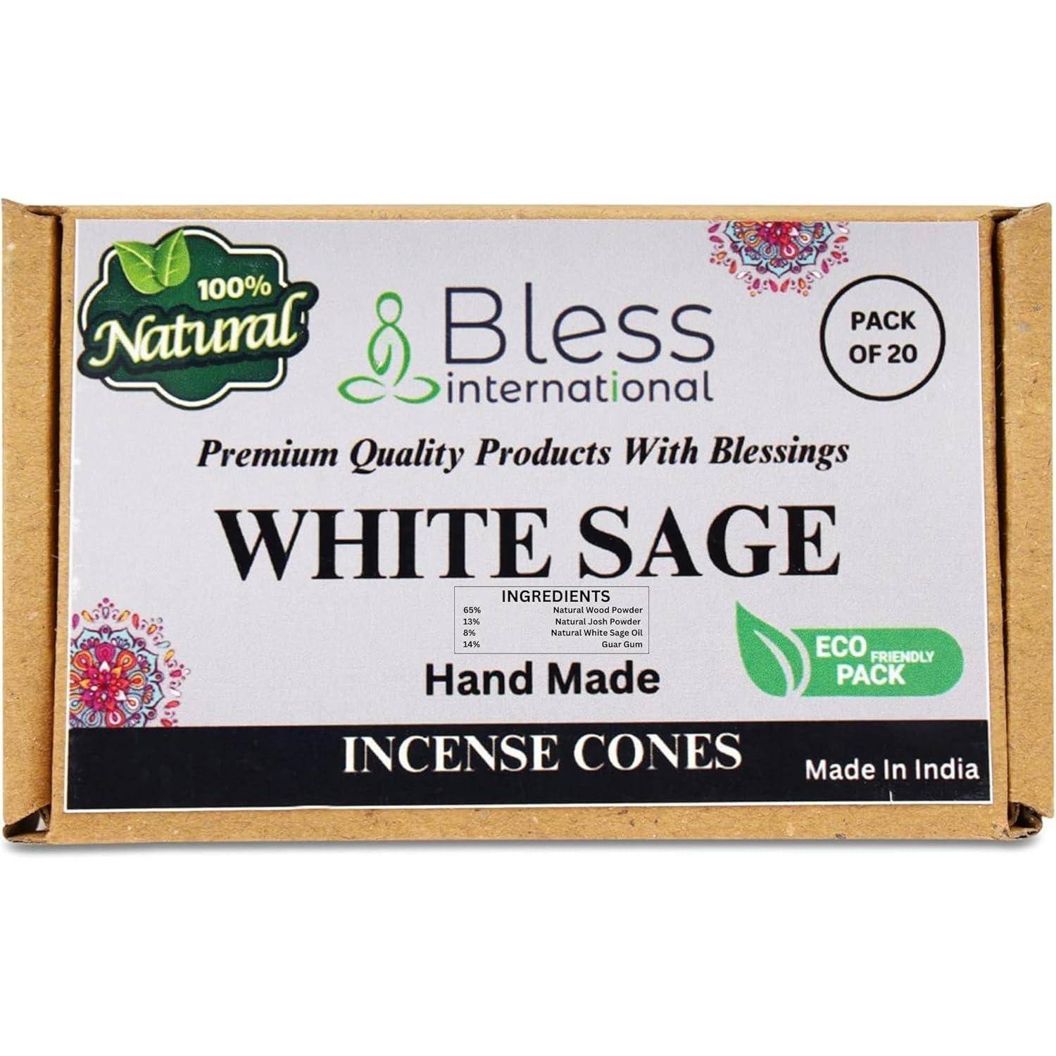 Räucherkegel Salbei Handgetaucht White Sage Pack Of 20 Cones