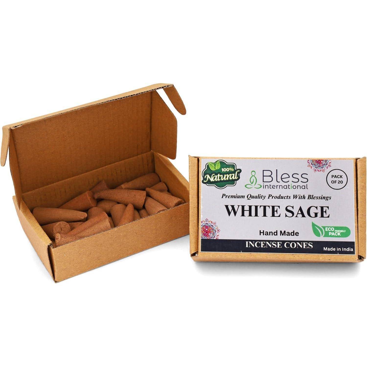 Räucherkegel Salbei Handgetaucht White Sage Pack Of 20 Cones