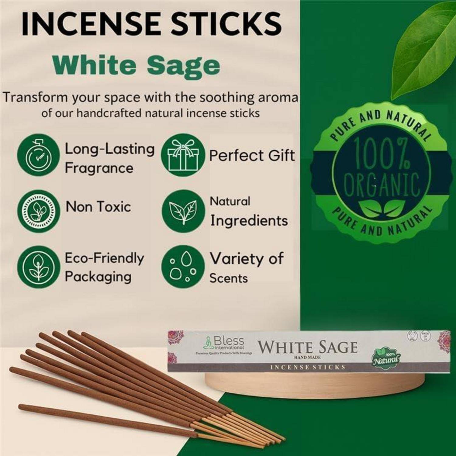 Räucherstäbchen Salbei Reinigung White Sage 25 Sticks (40 GM)