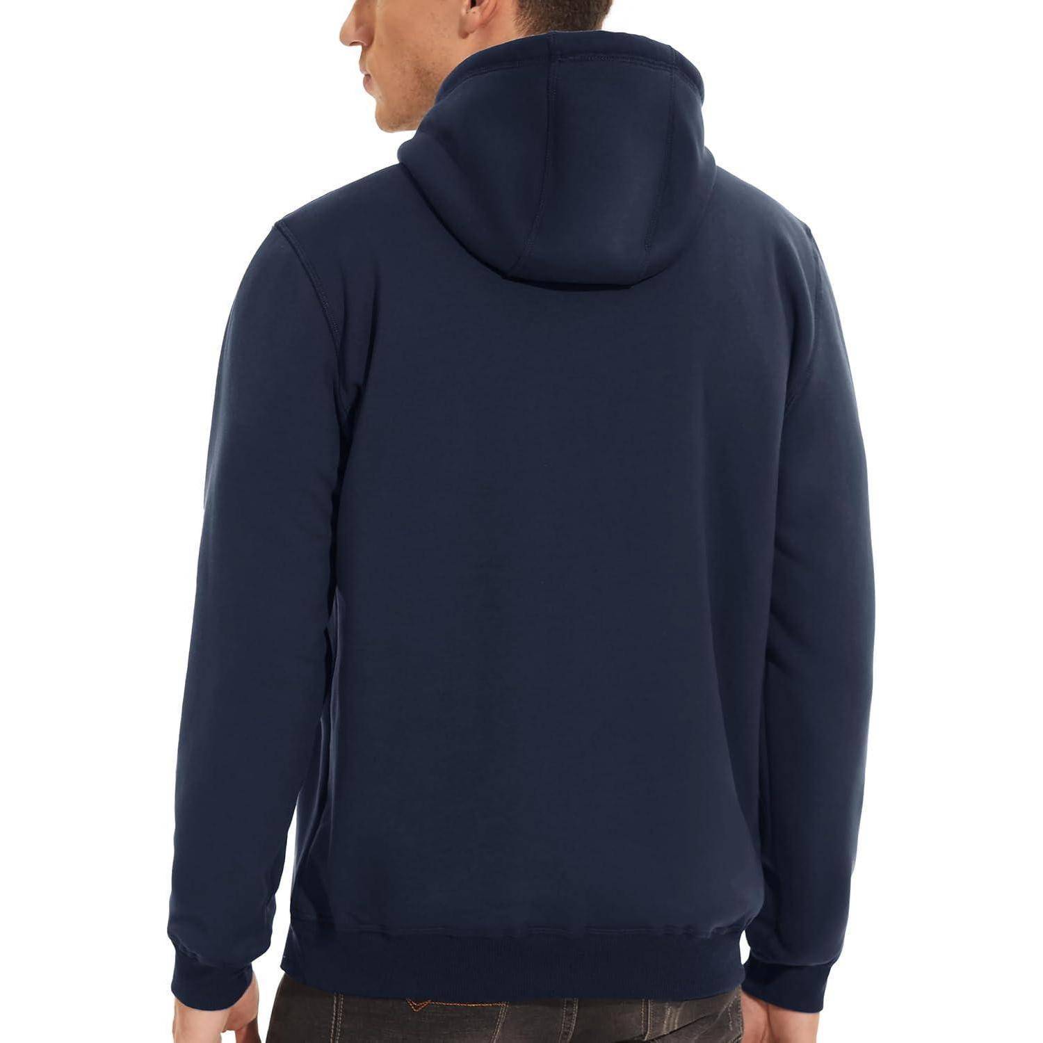 Hoodie Herren Sherpa gefüttert Kängurutasche Winddicht S Dunkelblau