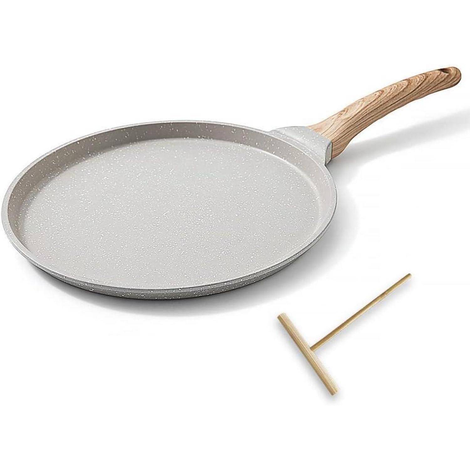 Pfanne Crepe Palatschinken Teigverteiler Antihaft Induktion Weiß 25 cm