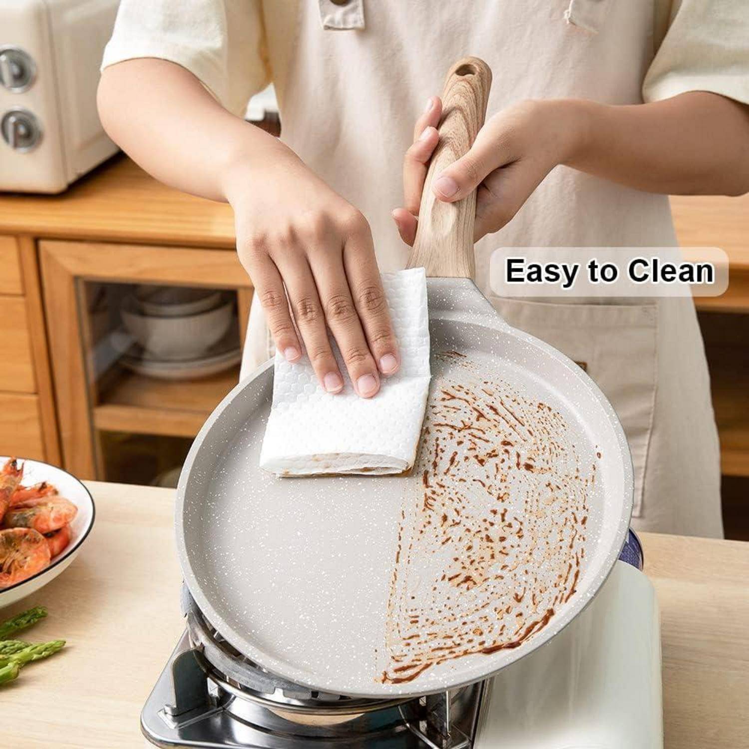 Pfanne Crepe Palatschinken Teigverteiler Antihaft Induktion Weiß 25 cm