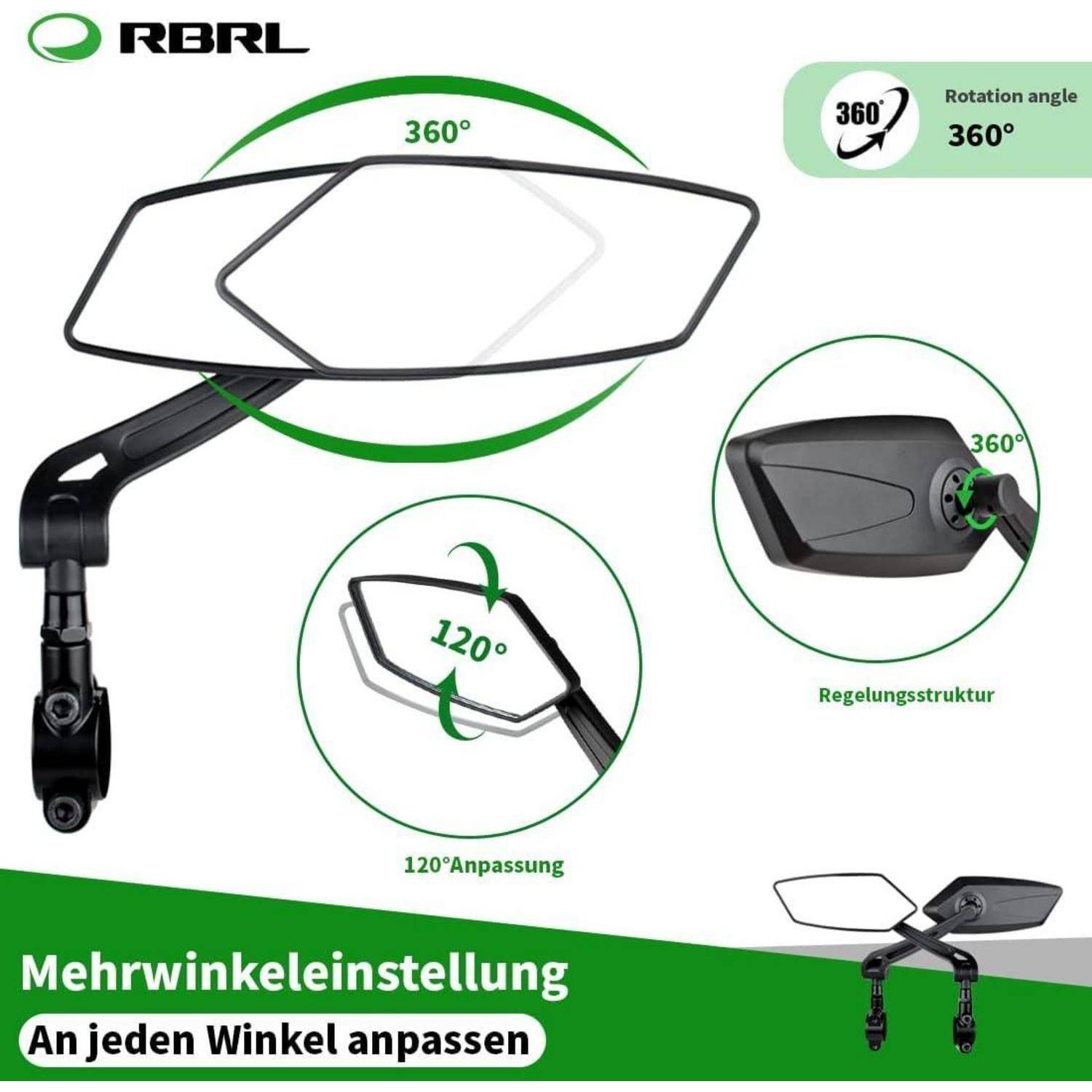 Fahrradspiegel Verstellbar Lenker Ebike Explosionsgeschützt M1-Set