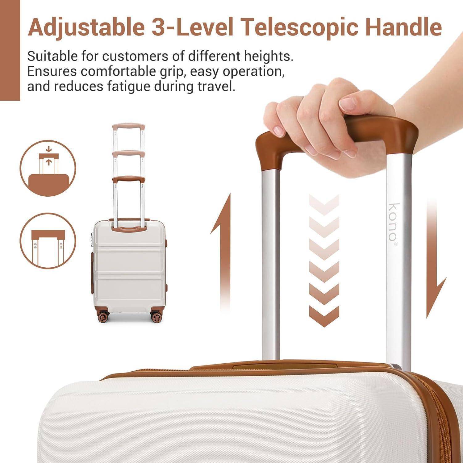 Koffer Trolley Reisekoffer L (65cm) Cremeweiß