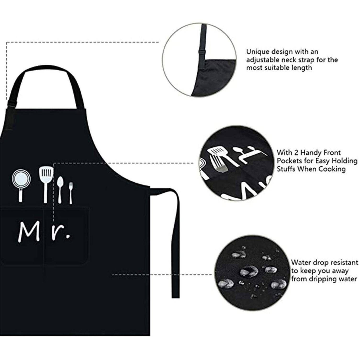 Kochschürze 2 Taschen Nackenbügel Grill Garten Schwarz