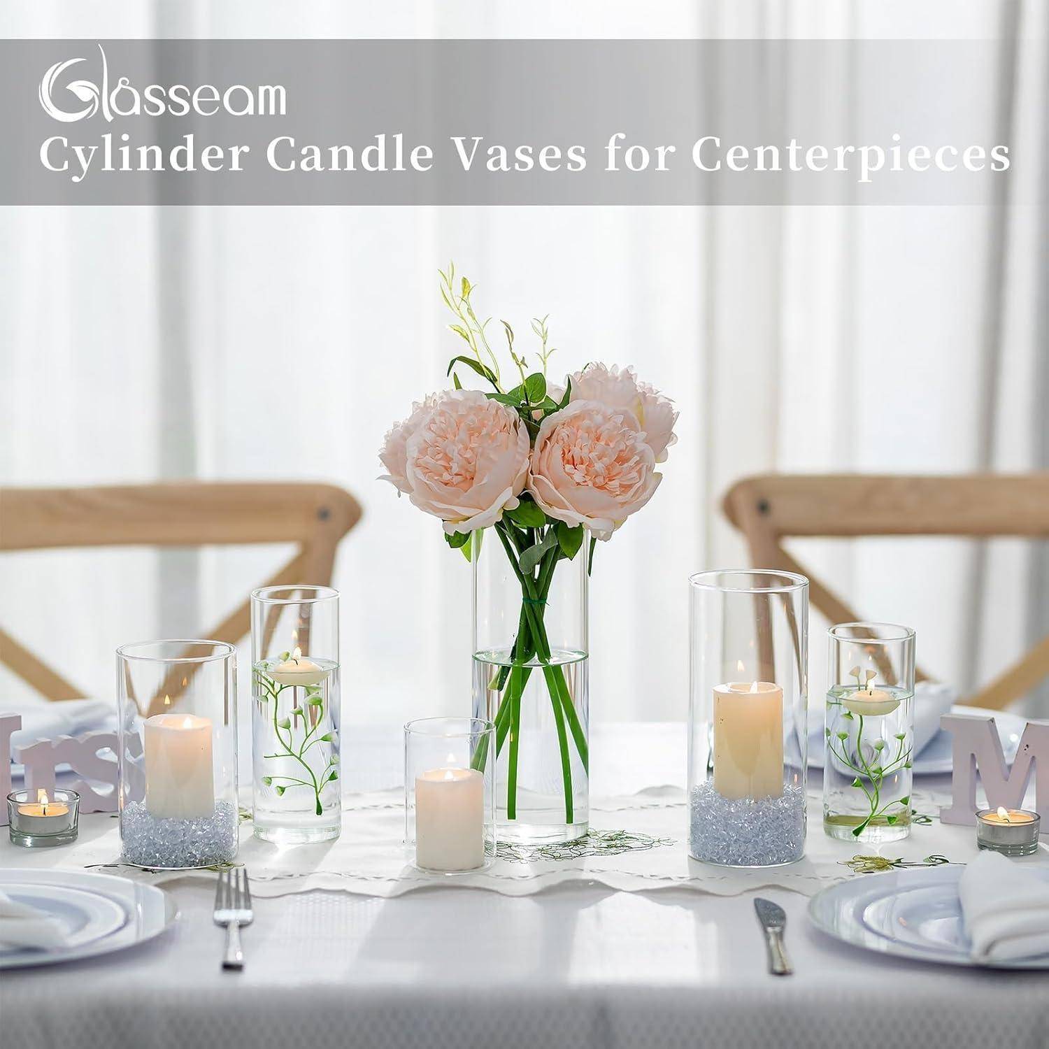Vase Zylindervase Glas Blumenvase Tulpenvase Tischdeko 24 8.5cm
