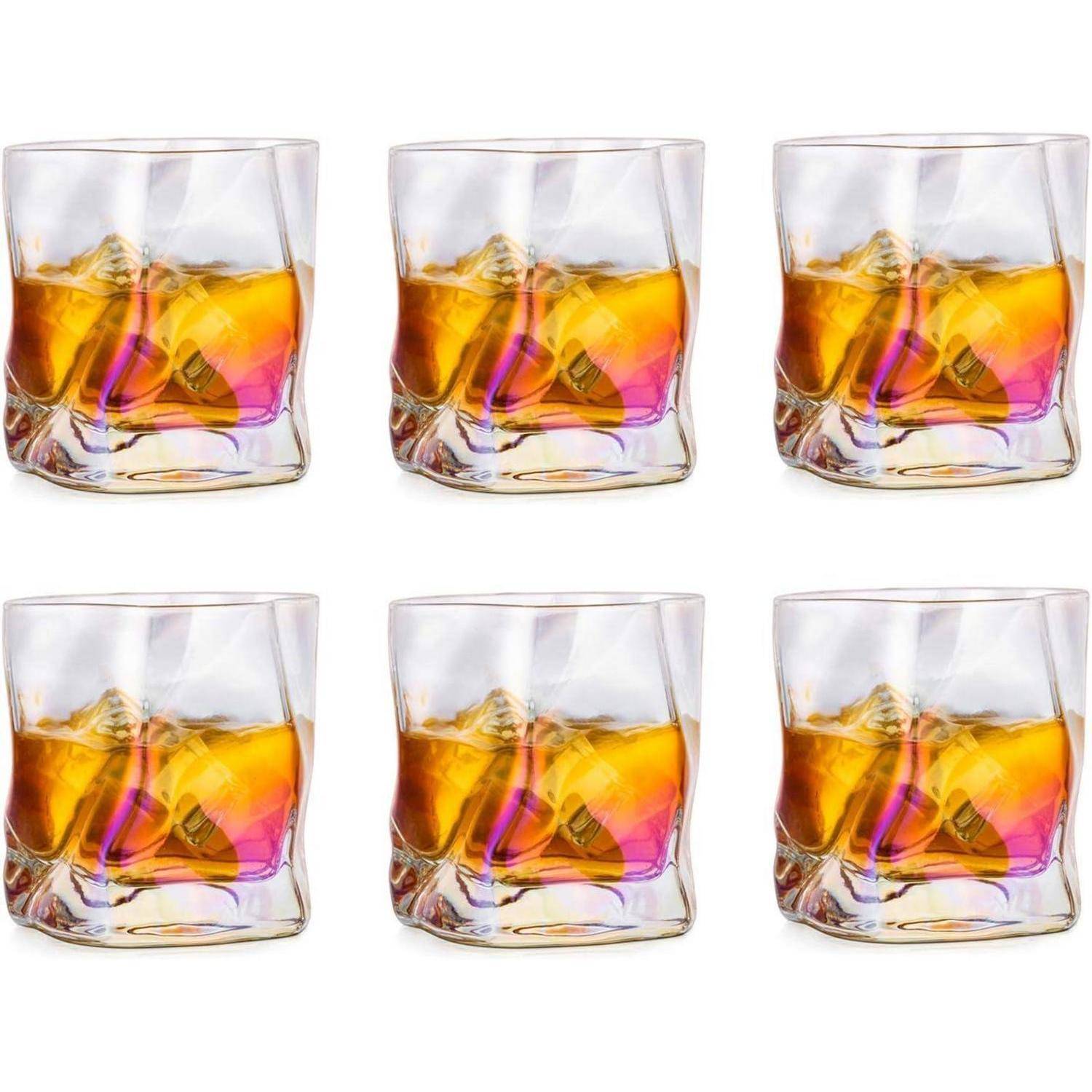 Whiskeygläser 6er Set Tumbler Bourbon Vodka Gin Bunt 6