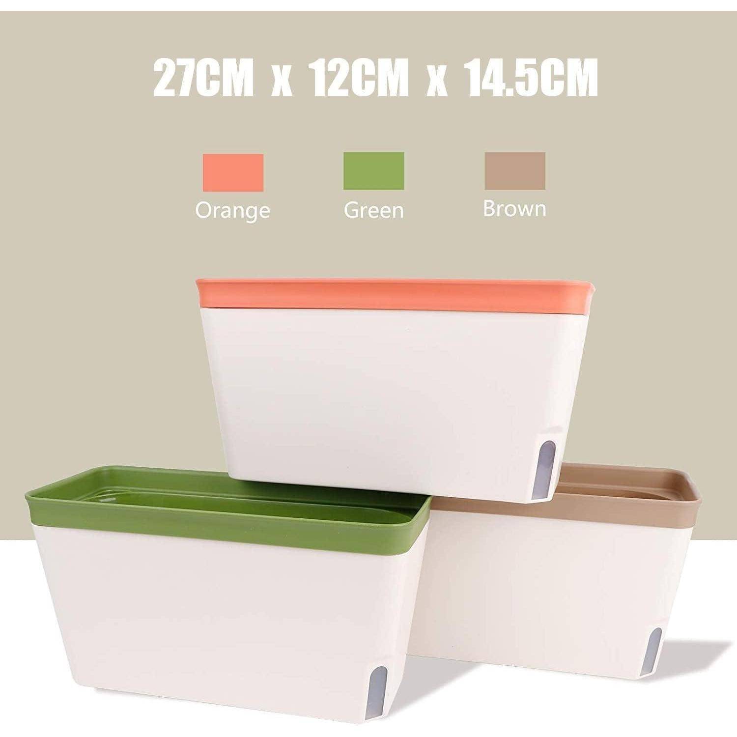 Pflanztopf 3er Set selbstbewässernd 27 cm mit Wasserstandsfenster