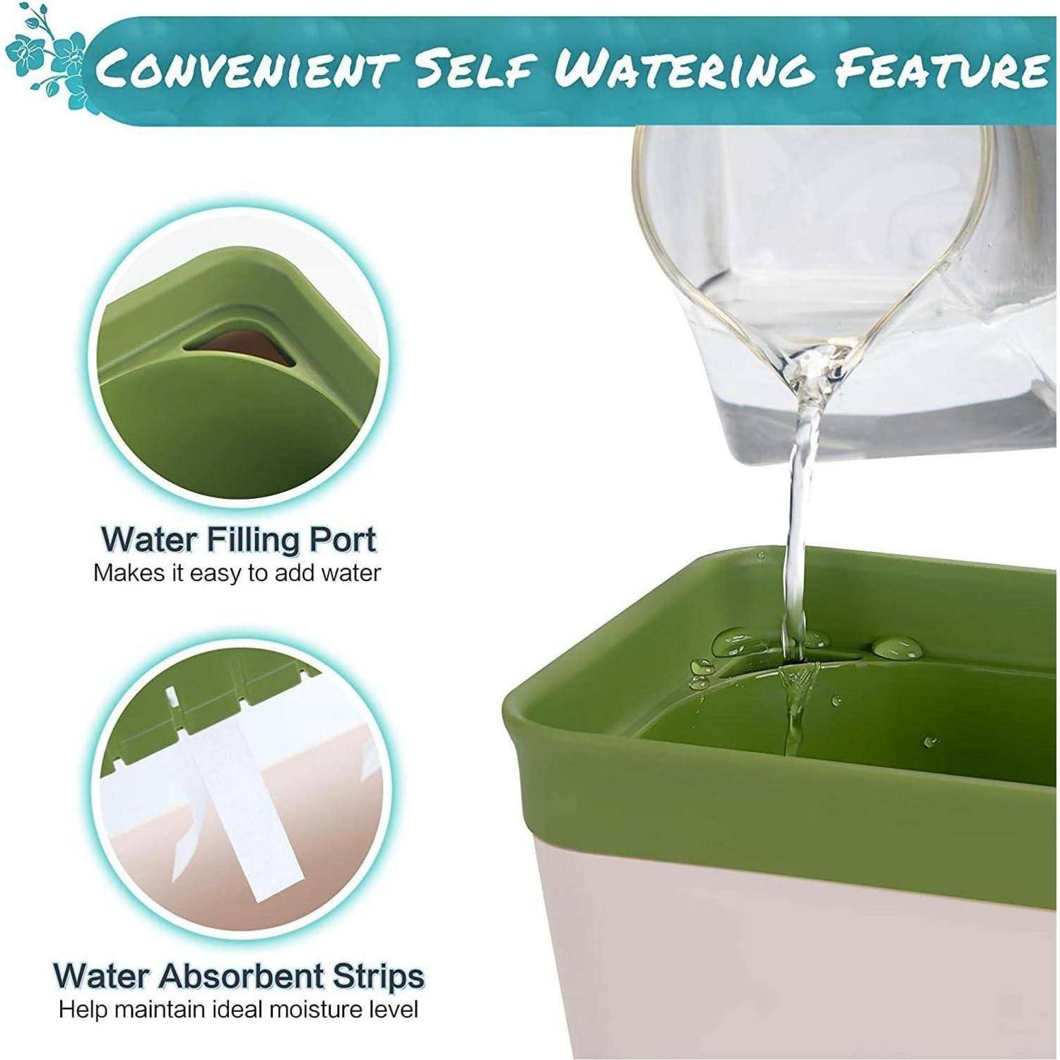 Pflanztopf 3er Set selbstbewässernd 27 cm mit Wasserstandsfenster