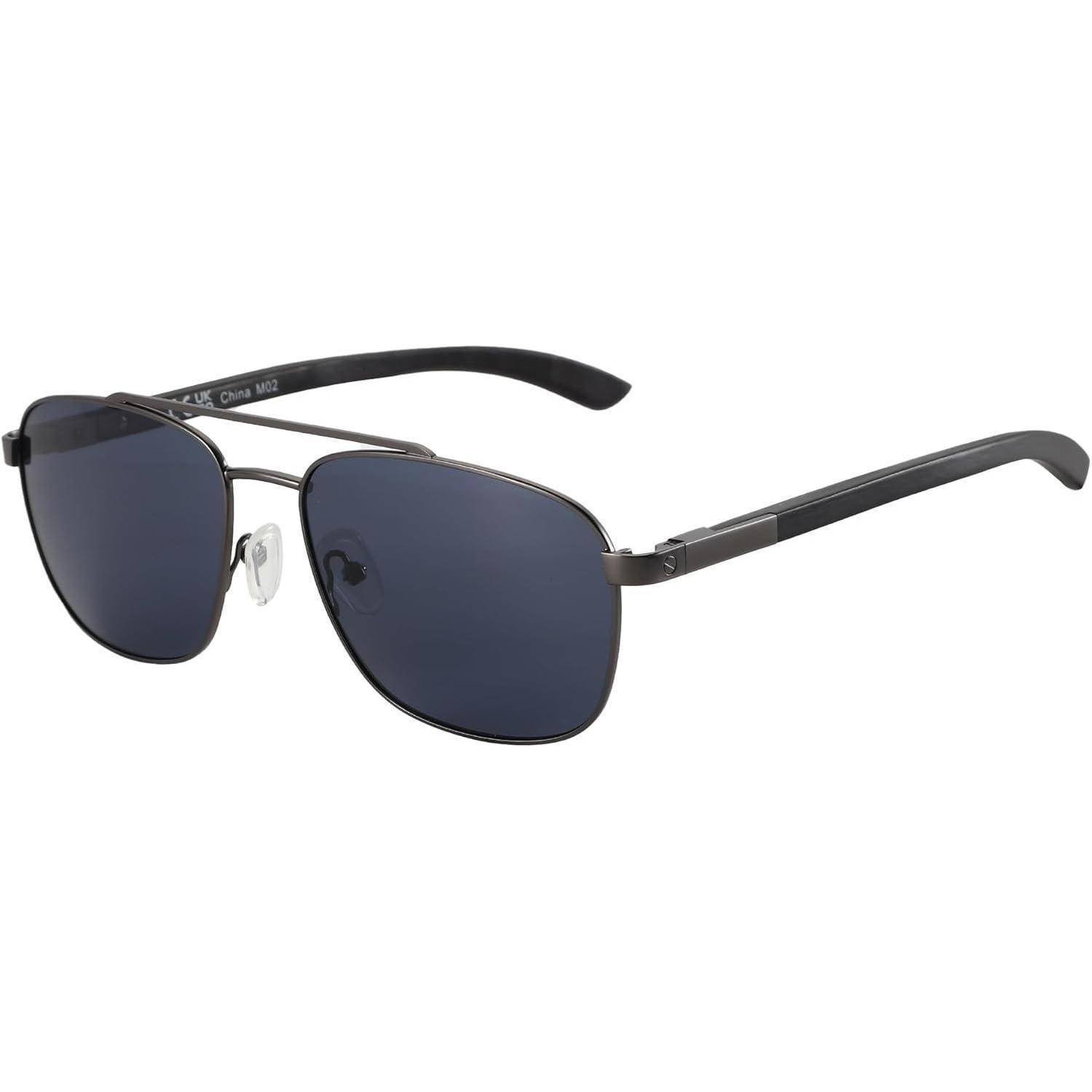 Sonnenbrille Herren polarisiert Pilotenbrille Grau Rahmen Blau Linse