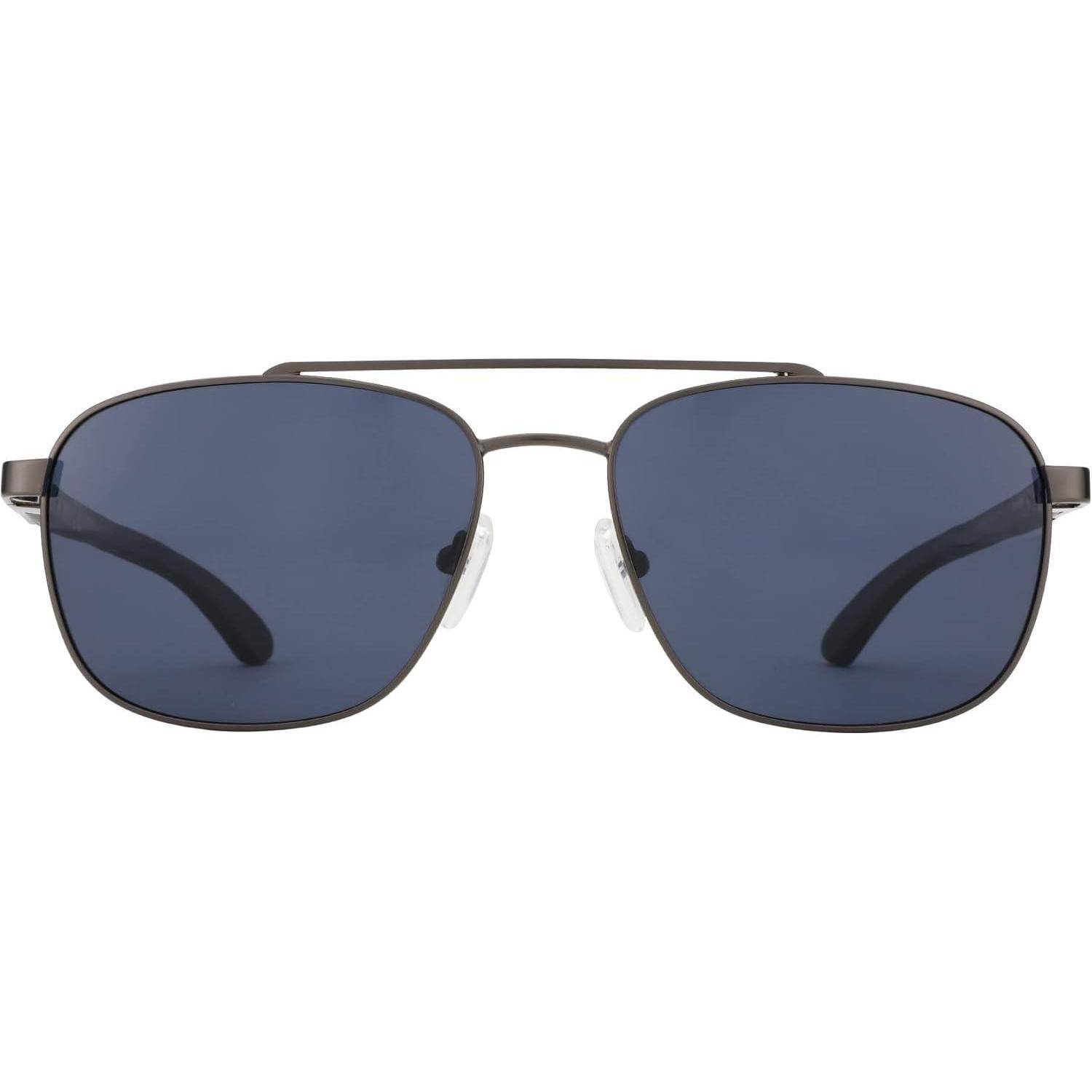 Sonnenbrille Herren polarisiert Pilotenbrille Grau Rahmen Blau Linse