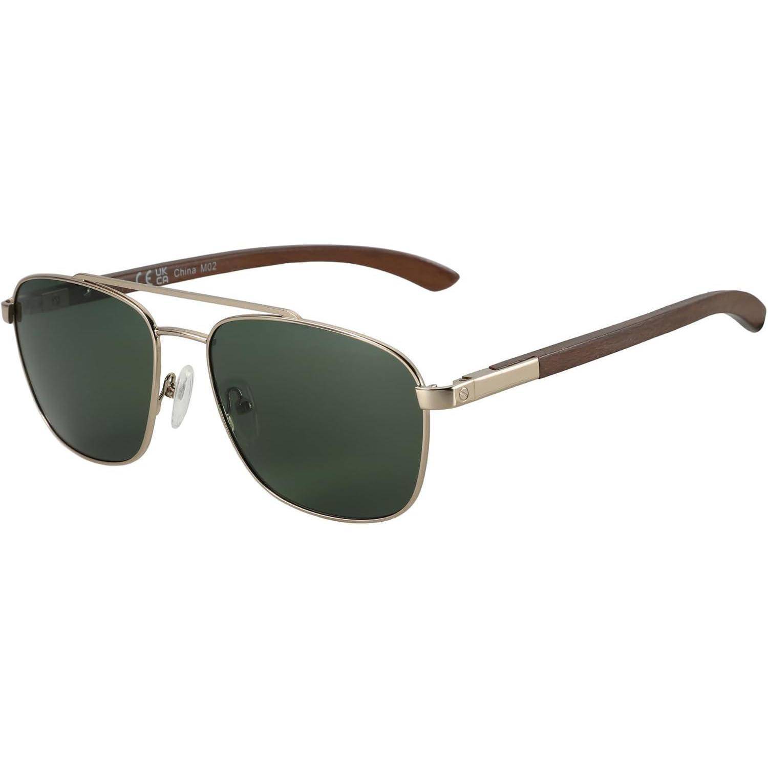 Sonnenbrille Herren Polarisiert Gold Rahmen Grün Linse