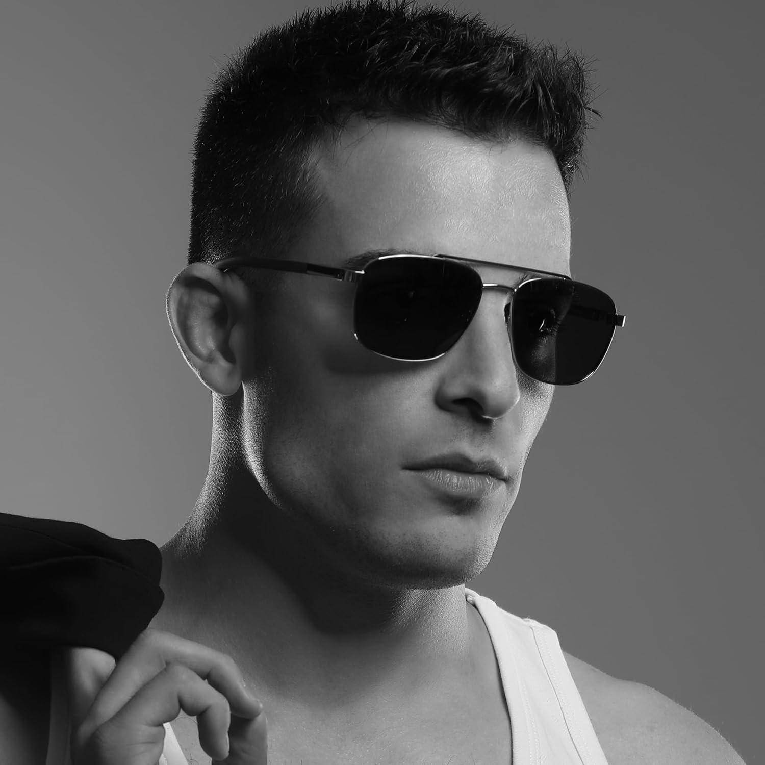 Sonnenbrille Herren Polarisiert Gold Rahmen Grün Linse
