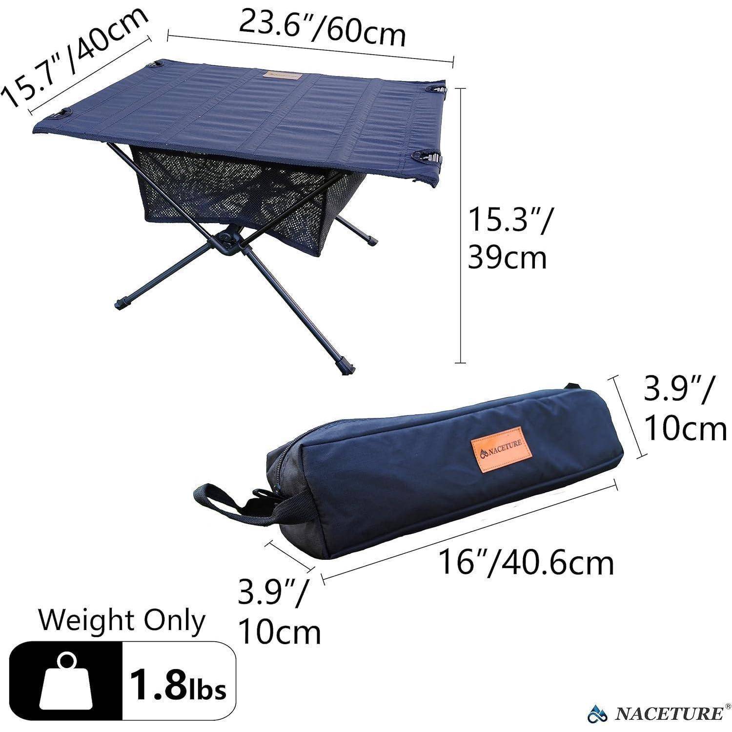 Rucksack Tisch zusammenklappbar Aufbewahrungsnetz Wandern Schwarz