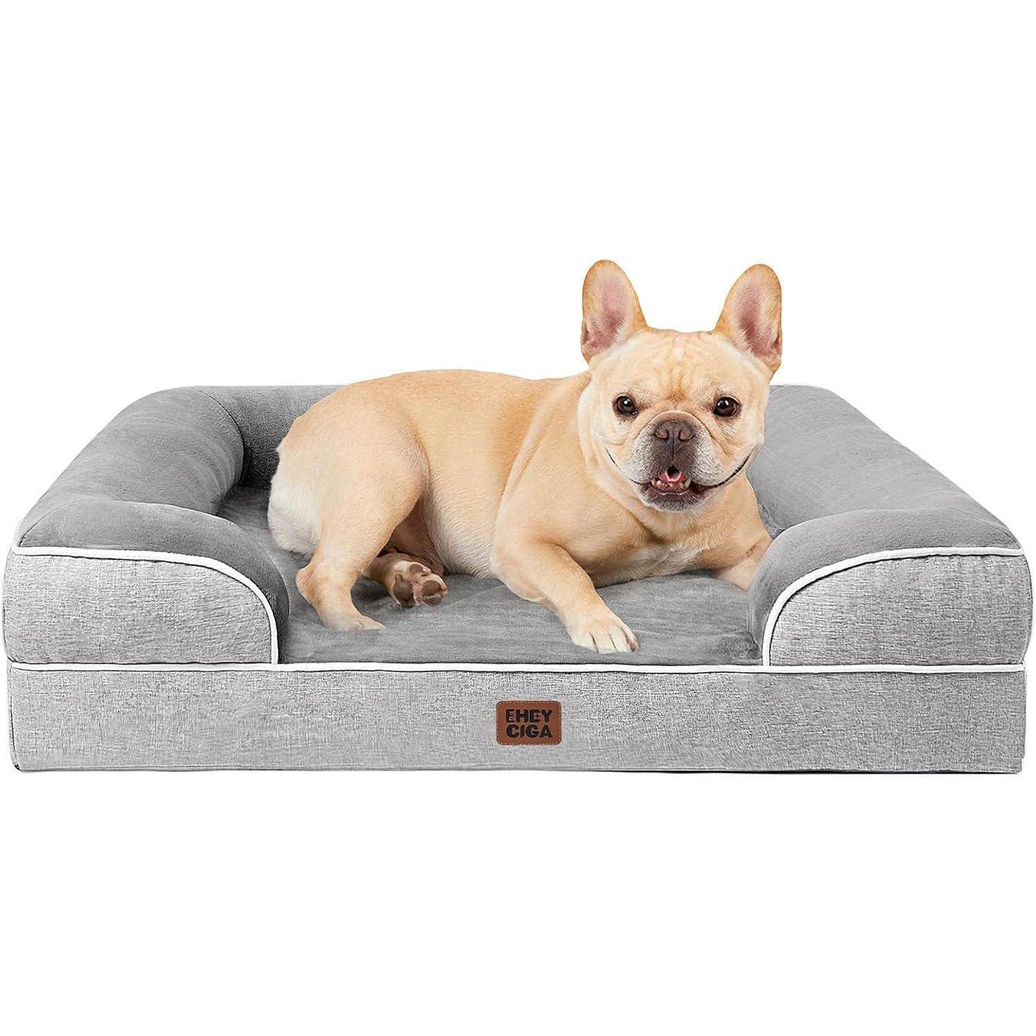 Hundebett orthopädisch Memory 89x56cm L 89 x B 56 x H 17 cm Grau