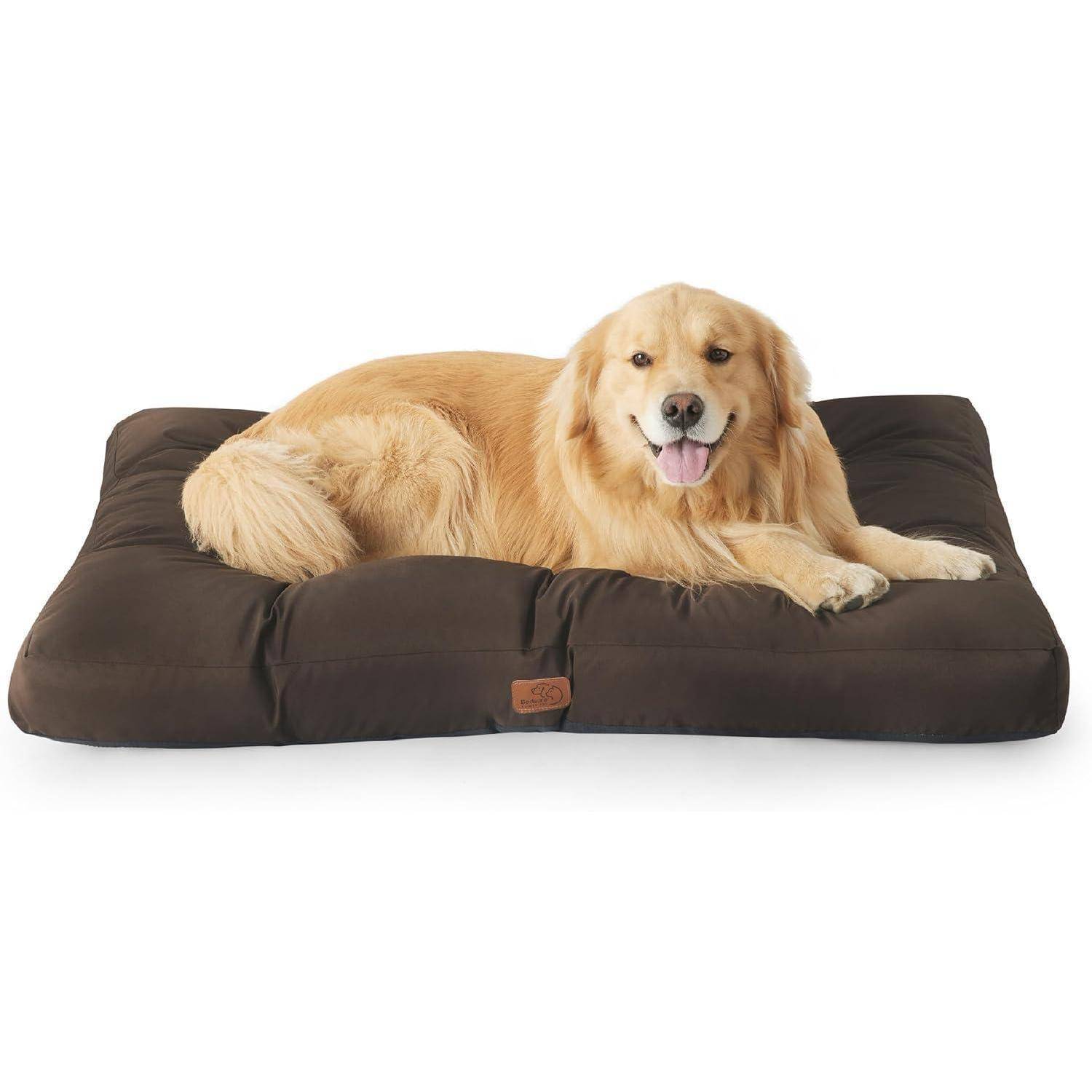 Hundematratze XXL waschbar gepolstert Braun L 111 x B 89 x H 10 cm