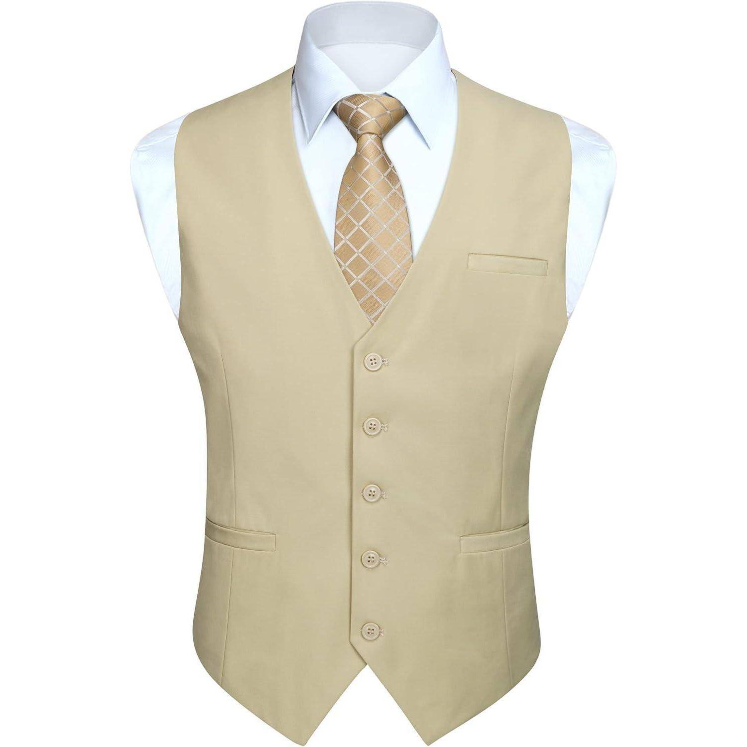 Weste Herren formale Hochzeit Party Baumwolle S Z1 - Champagner