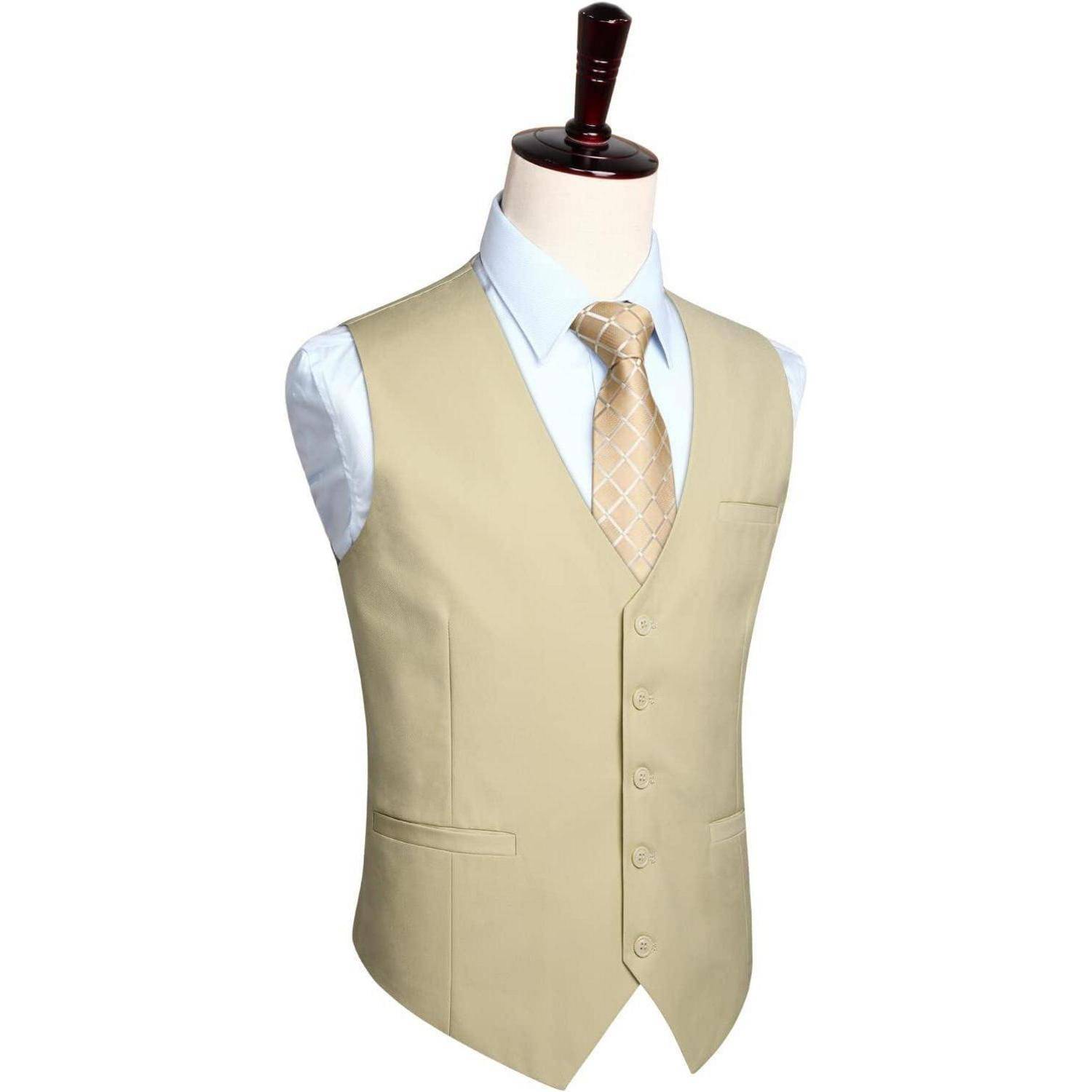 Weste Herren formale Hochzeit Party Baumwolle S Z1 - Champagner