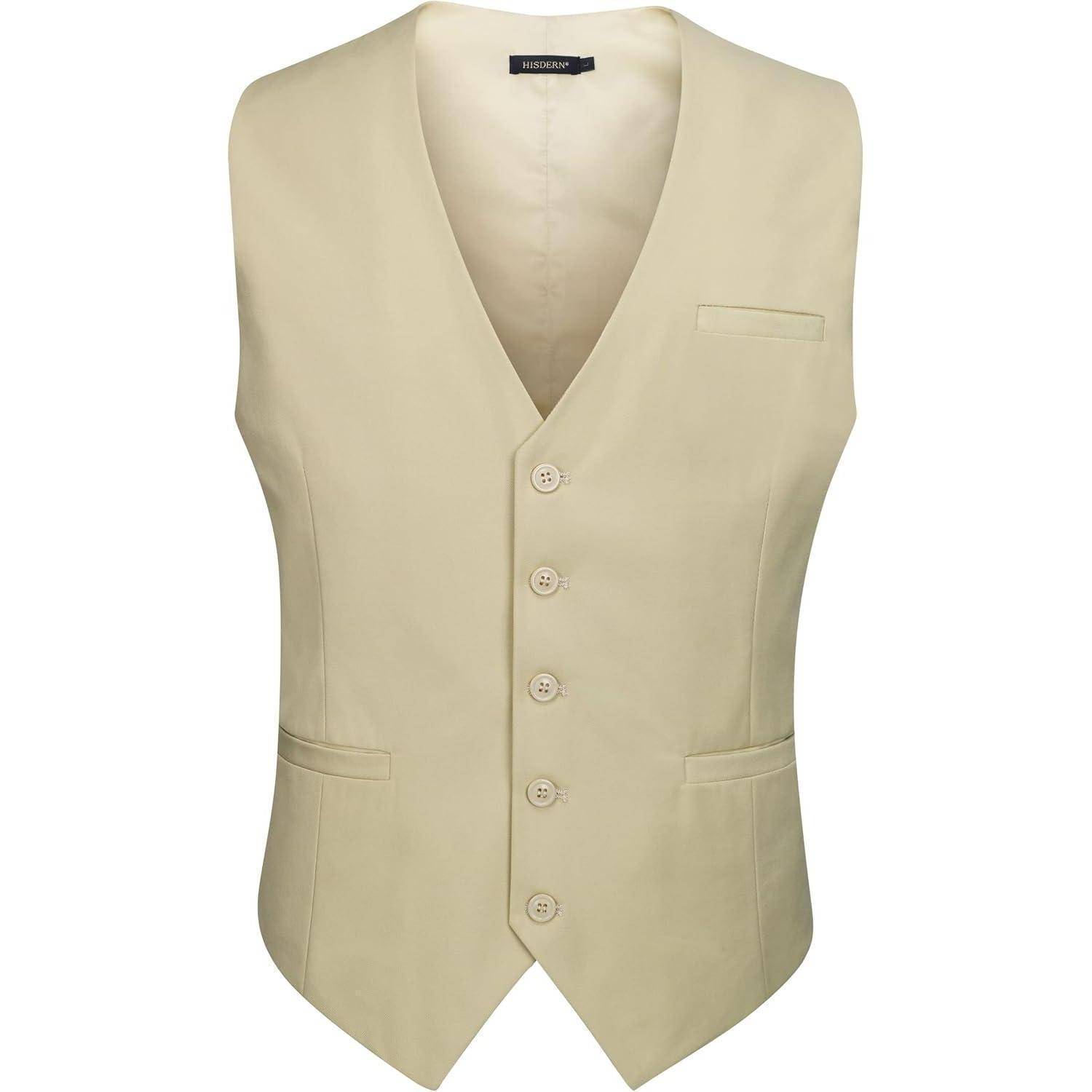 Weste Herren formale Hochzeit Party Baumwolle S Z1 - Champagner