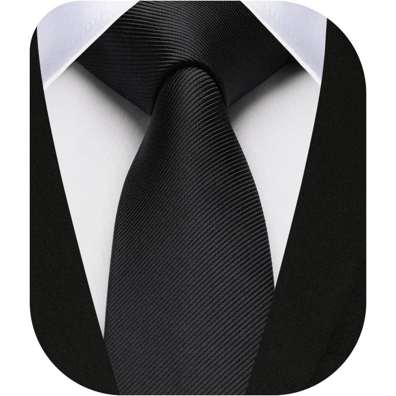 Krawatte Herren Seide 6cm Hochzeit Business Party Schwarz
