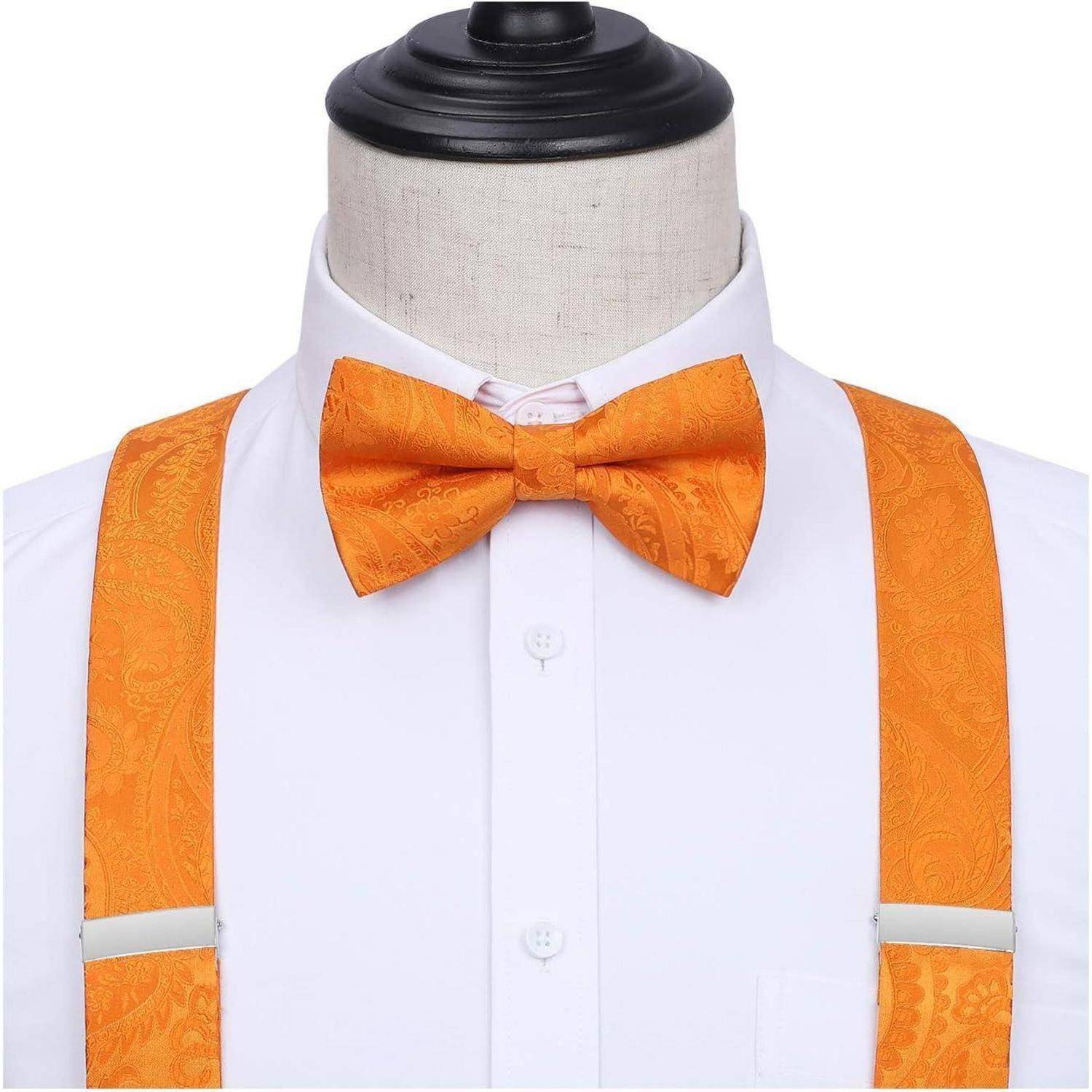 Hosenträger Herren 35mm 6 Clips YForm Einheitsgröße Orange Paisley