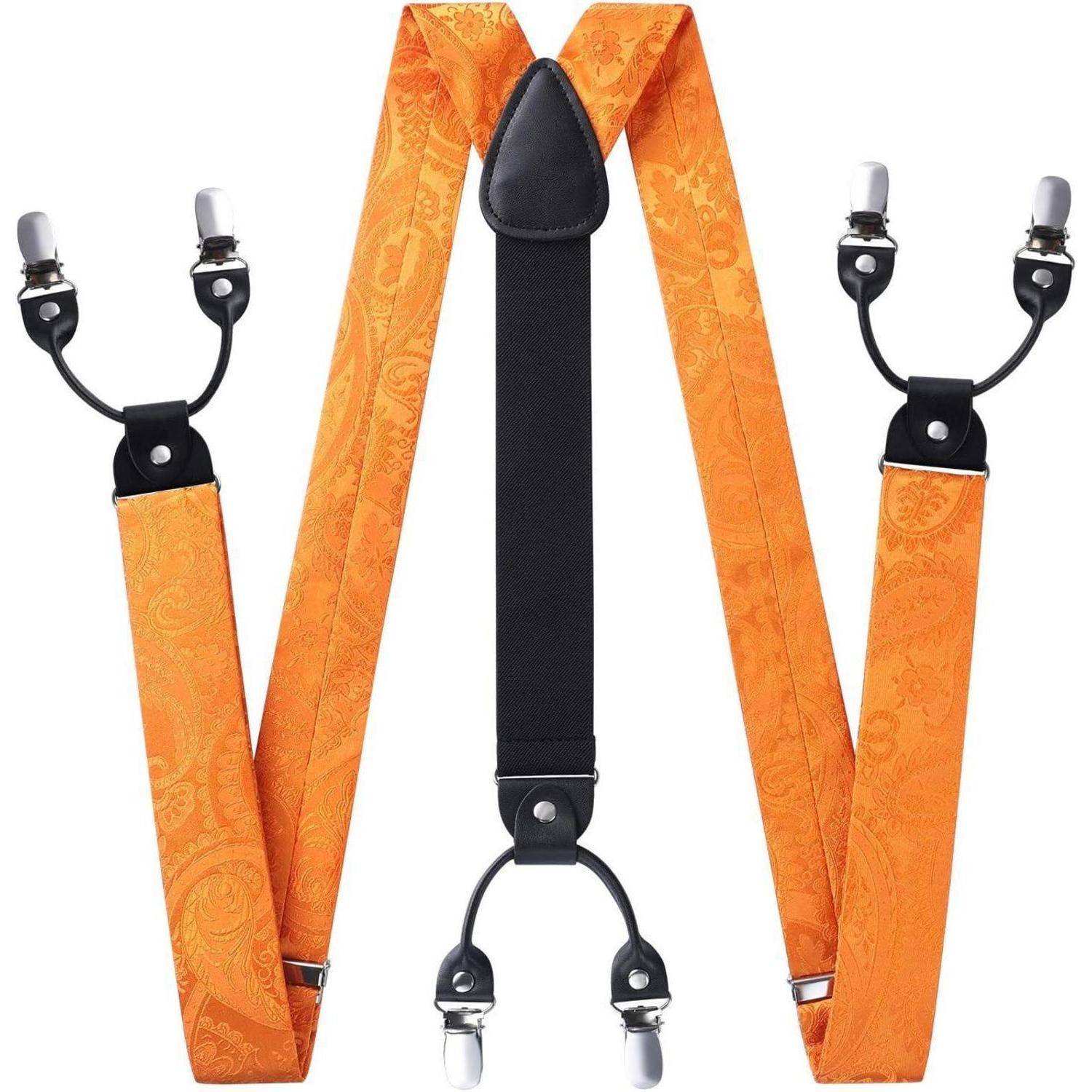 Hosenträger Herren 35mm 6 Clips YForm Einheitsgröße Orange Paisley