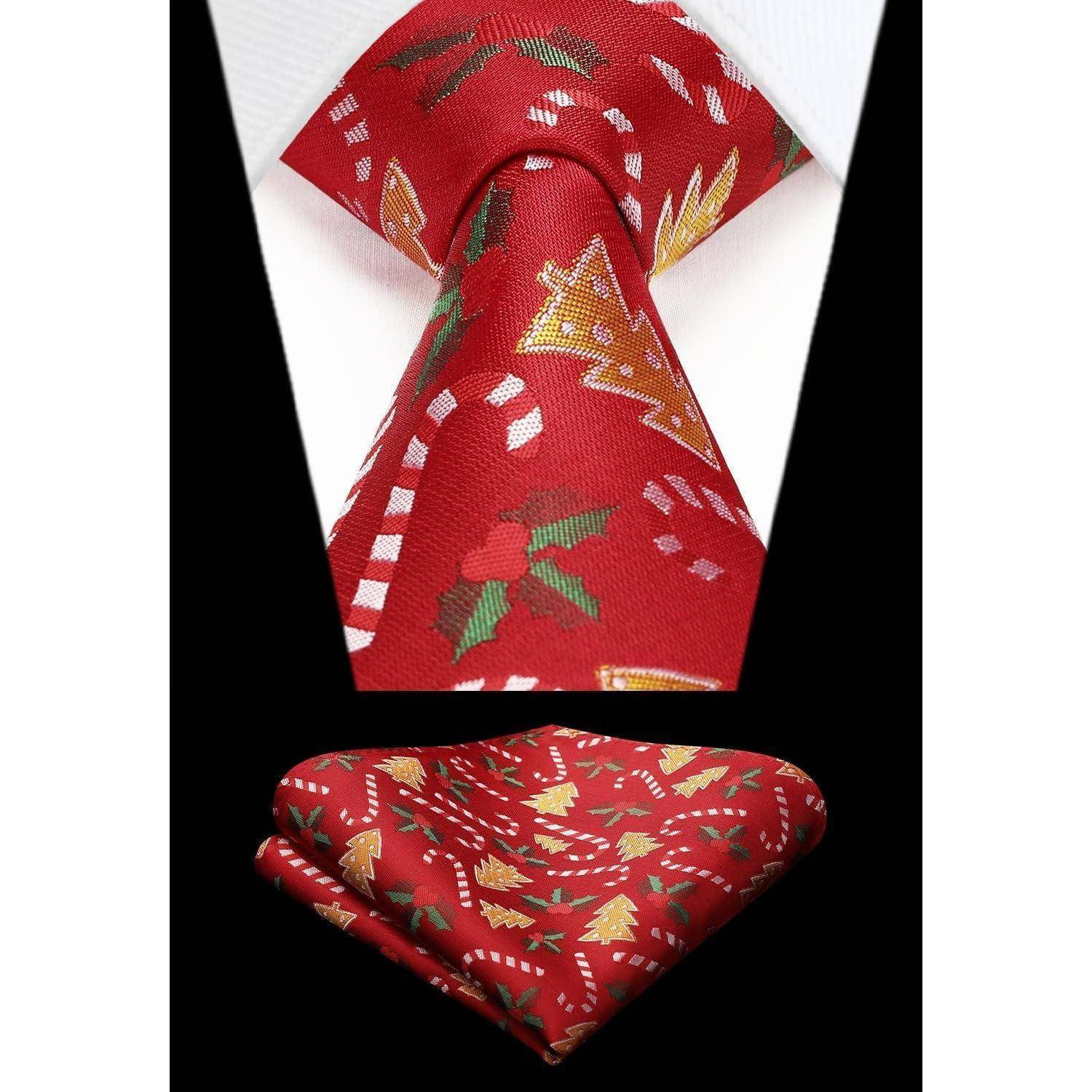 Weste Herren Weihnachten Santa Krawatte Set XXL Rot-3