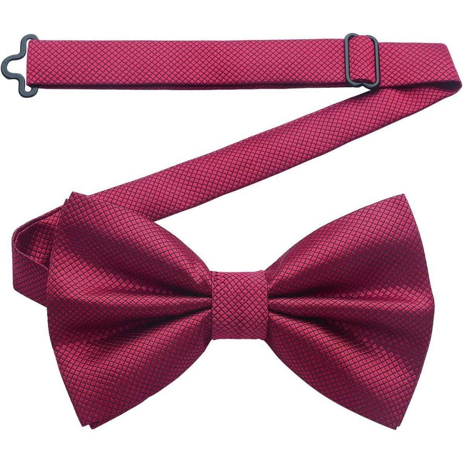 Fliege Herren Gebunden Verstellbar Hochzeit Anzug Burgundy