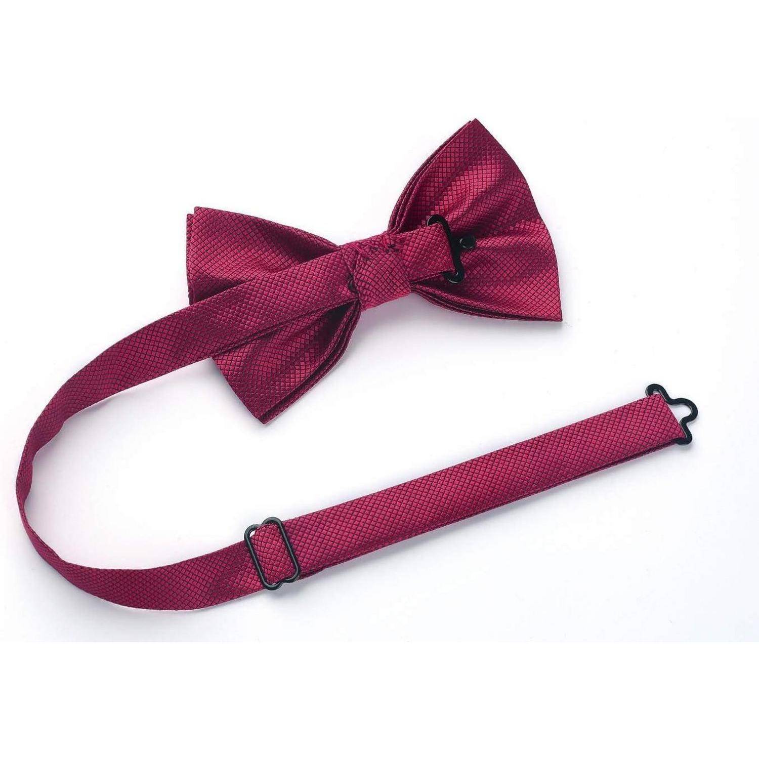 Fliege Herren Gebunden Verstellbar Hochzeit Anzug Burgundy