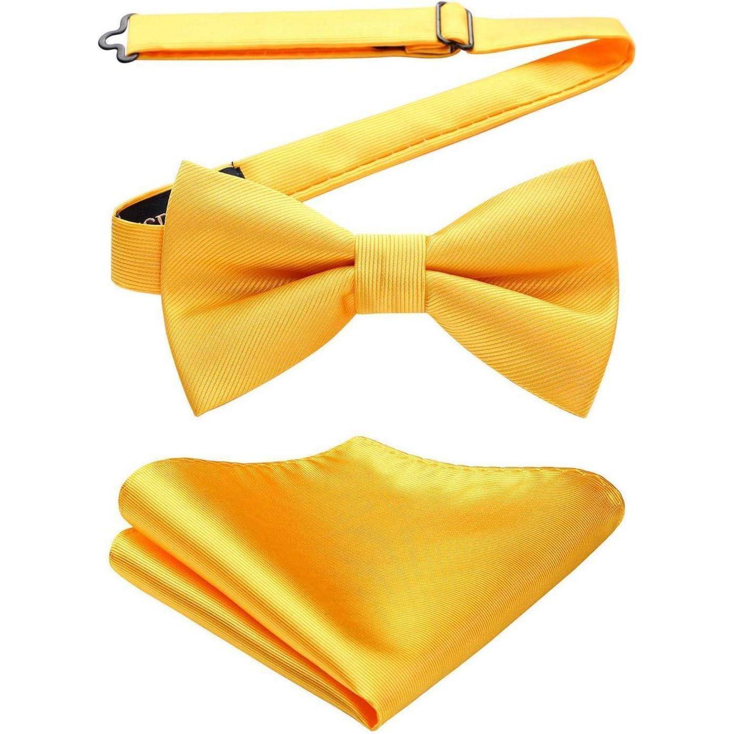 Fliege Vorgebundene Herren Einstecktuch Hochzeit Smoking A1-gelb