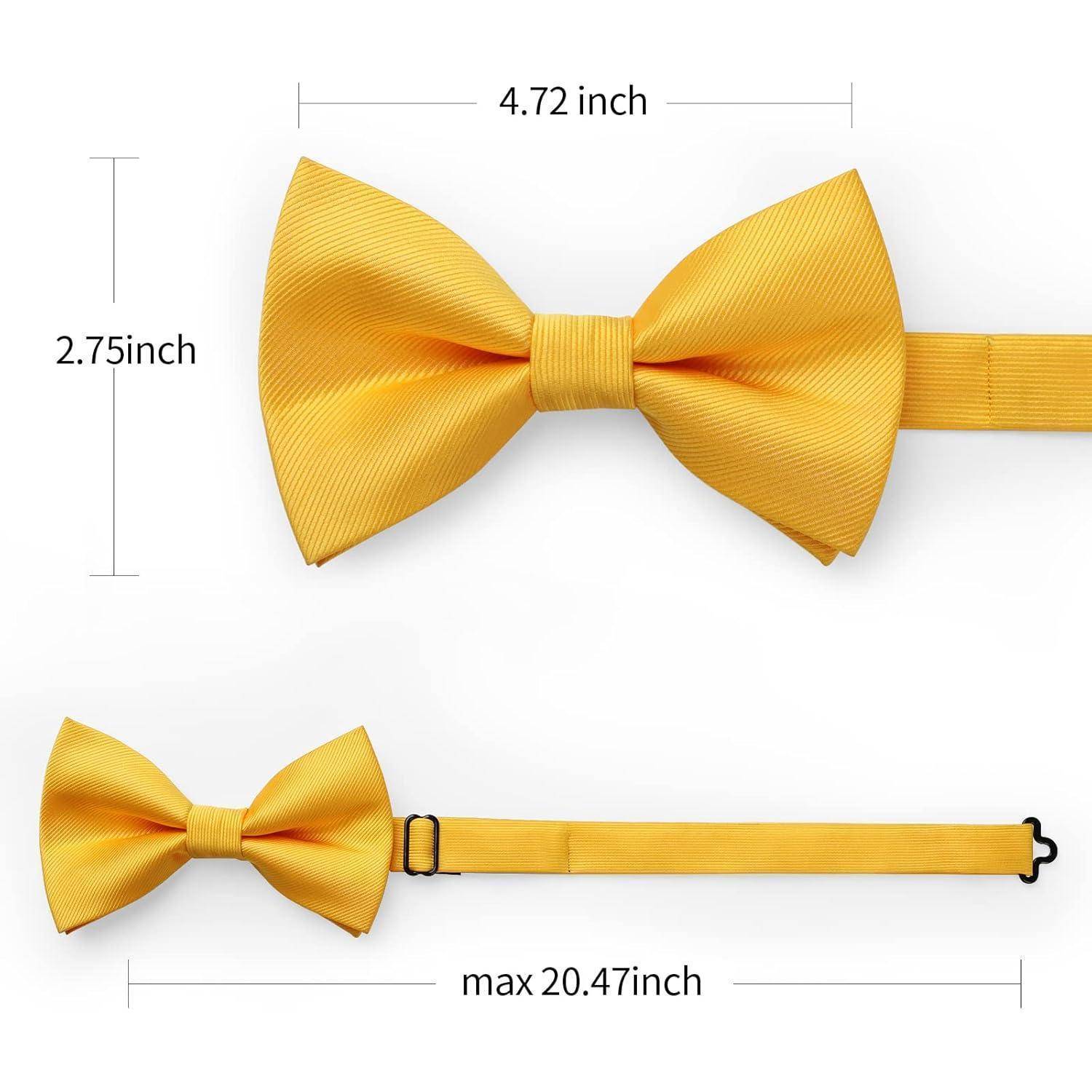 Fliege Vorgebundene Herren Einstecktuch Hochzeit Smoking A1-gelb